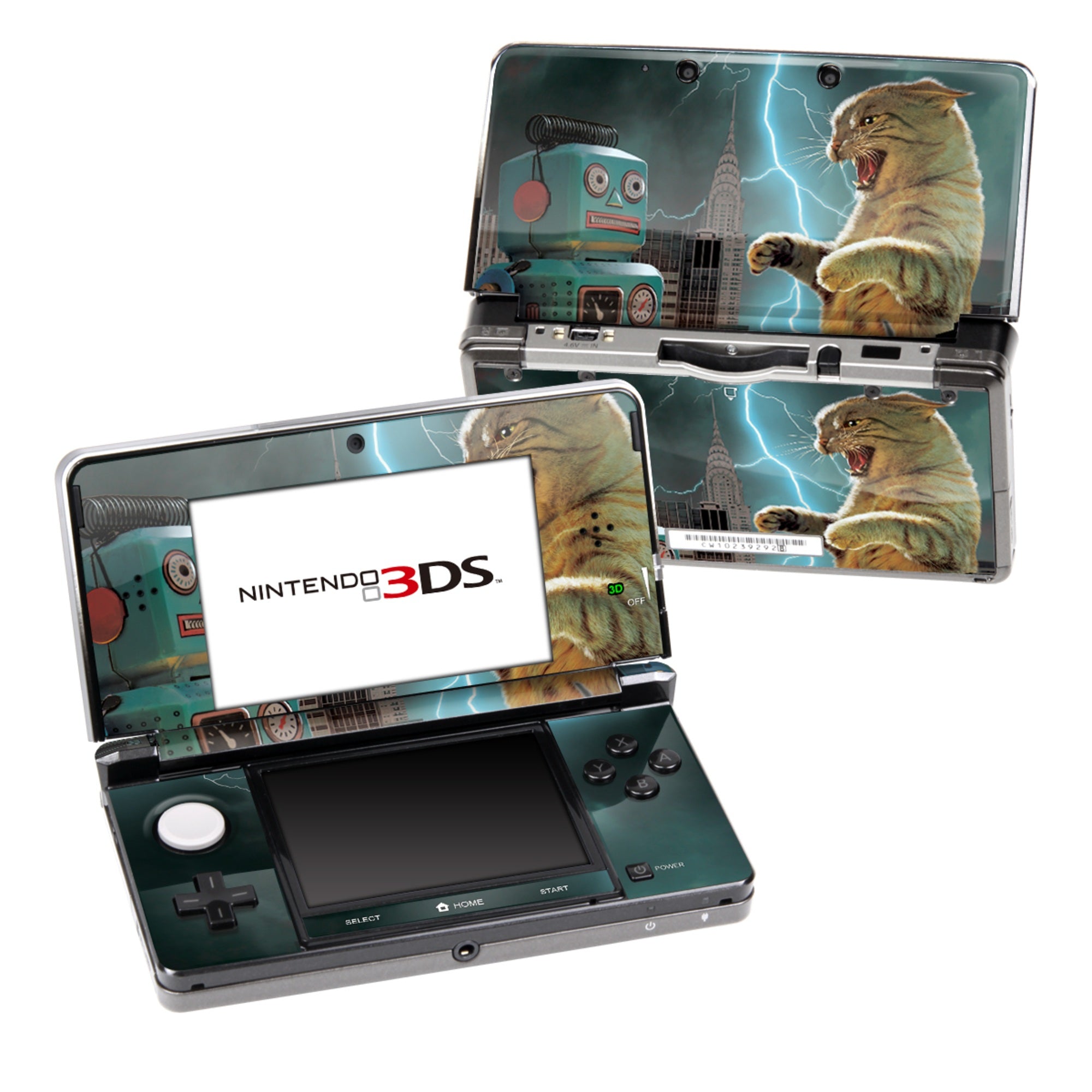 Catzilla Vs Robot - Nintendo 3DS Skin