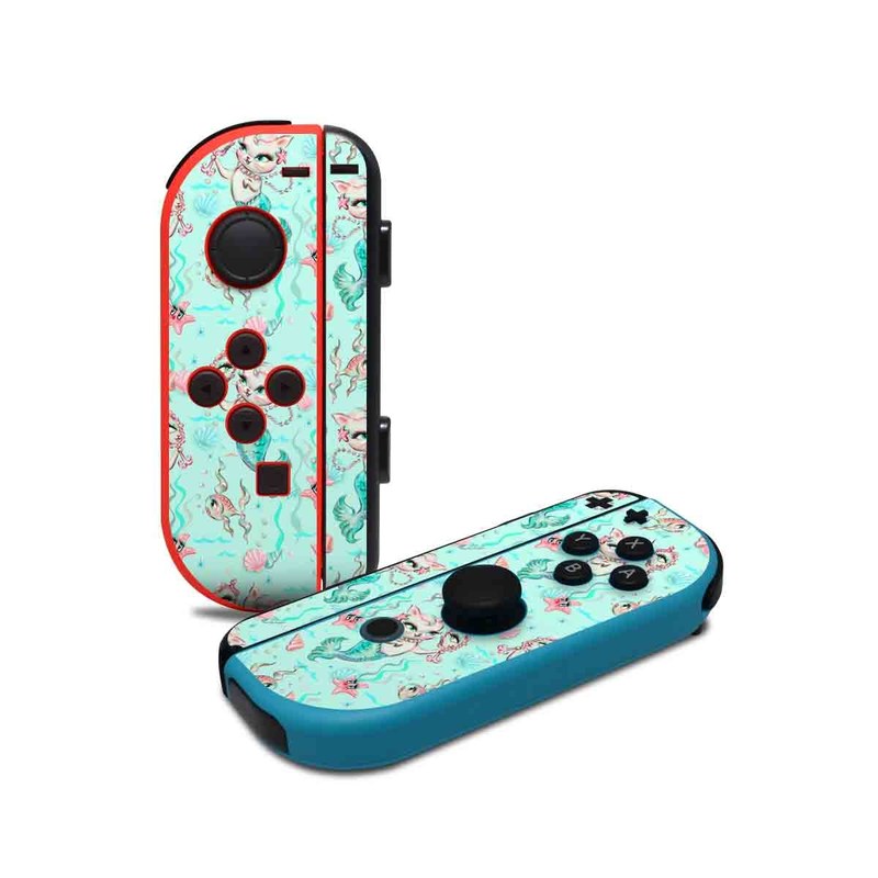 Merkittens with Pearls Aqua - Nintendo Joy-Con Controller Skin