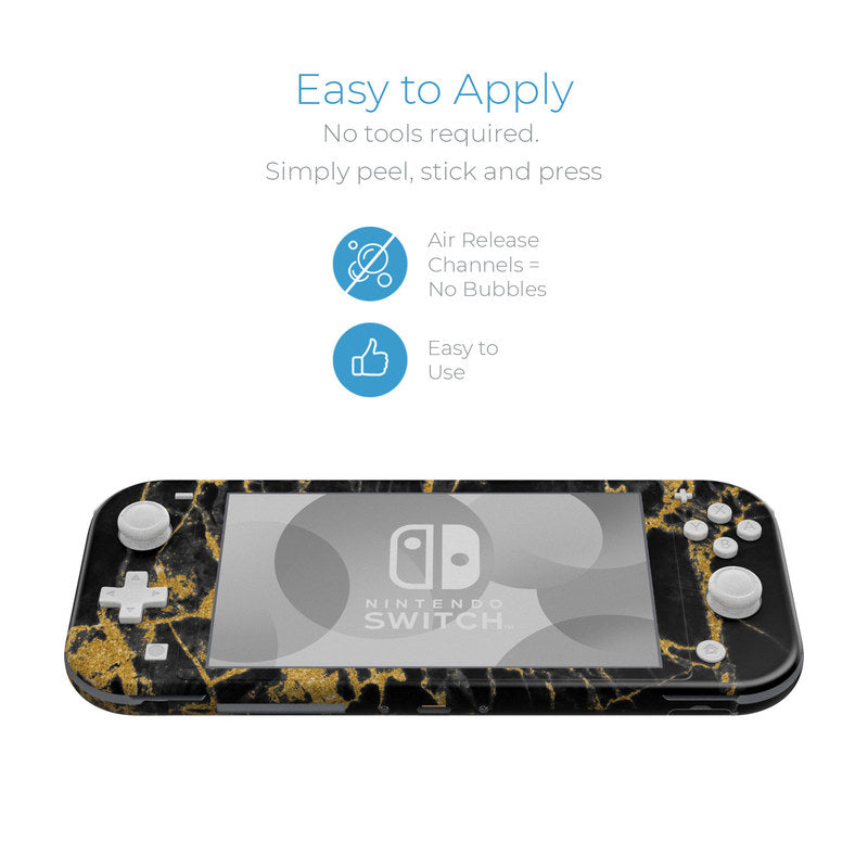 Black Gold Marble - Nintendo Switch Lite Skin