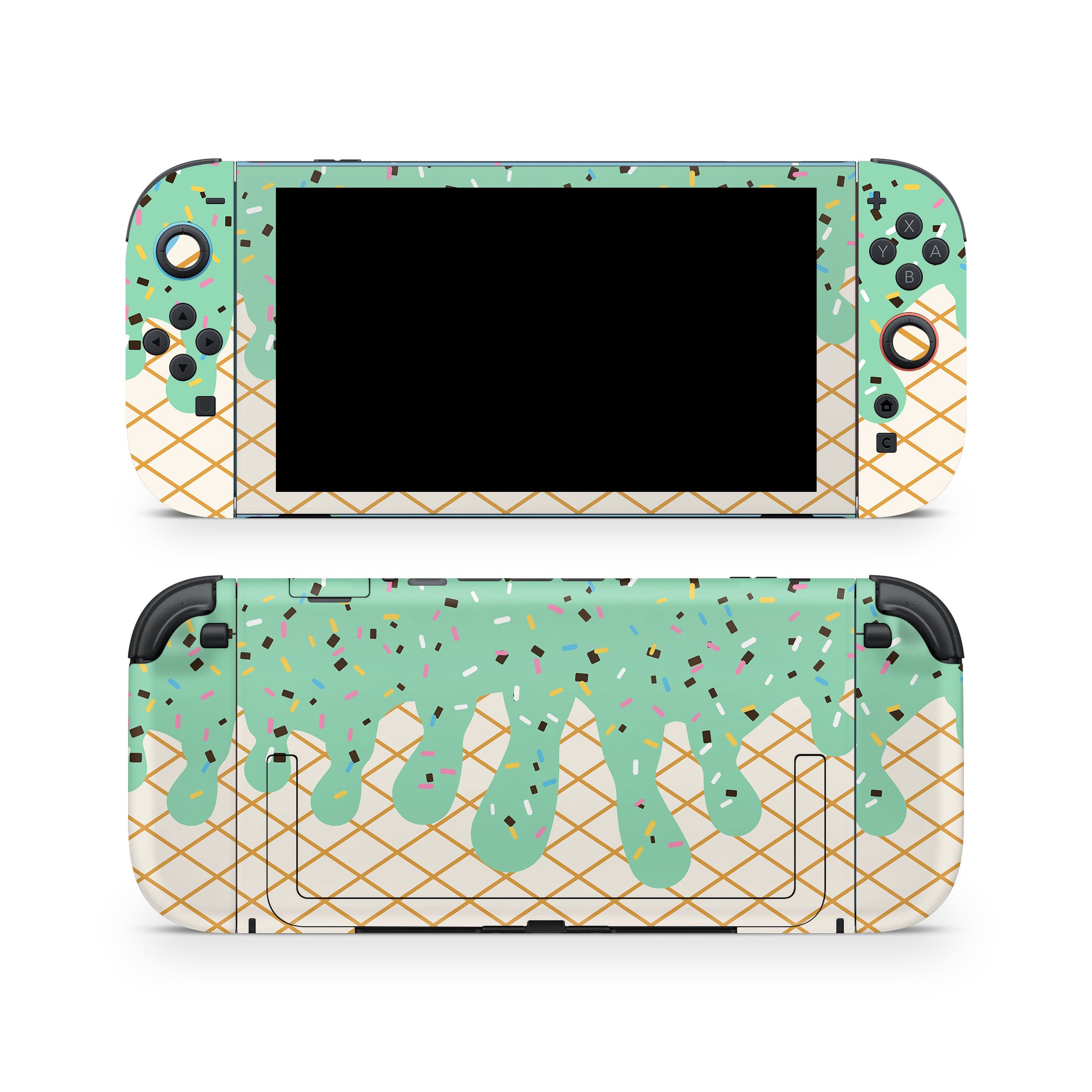Mint Chocolate Chip Ice Cream Drip - Nintendo Switch 2 Skin