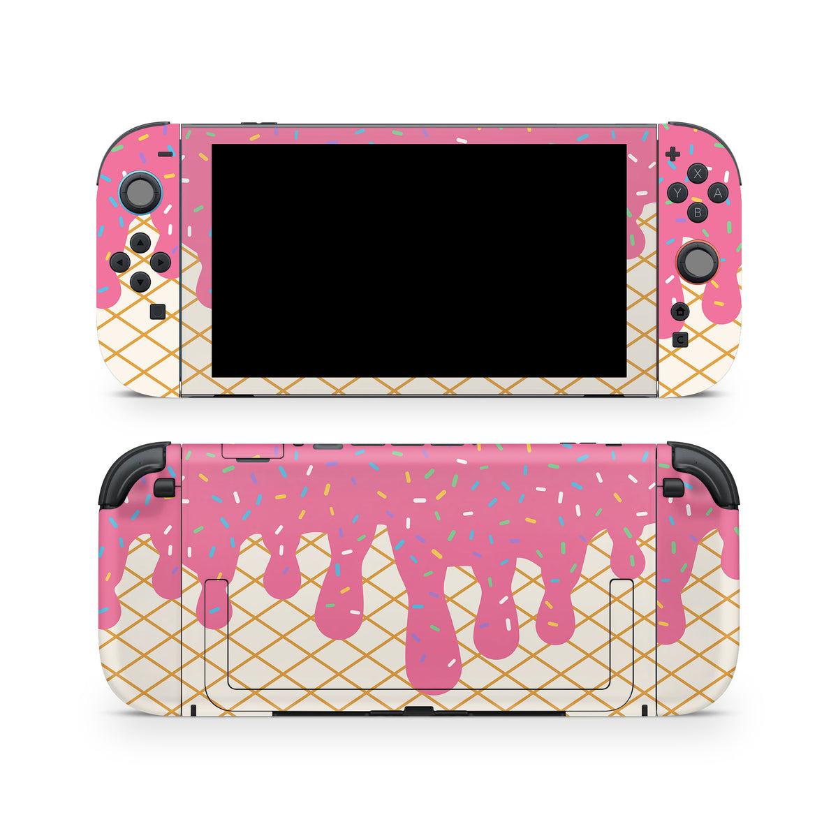 Strawberry Ice Cream Drip - Nintendo Switch 2 Skin