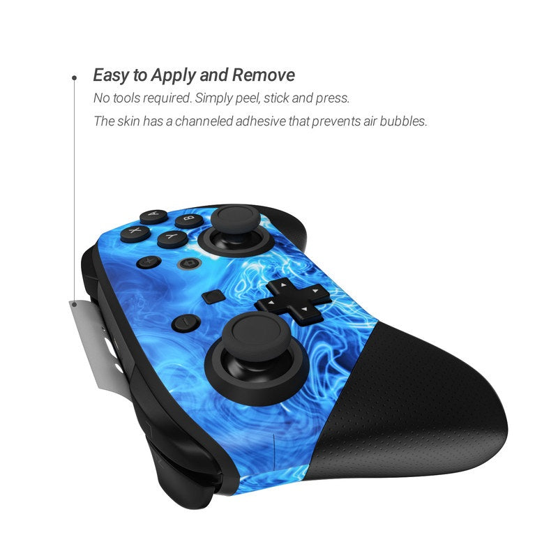 Blue Quantum Waves - Nintendo Switch Pro Controller Skin