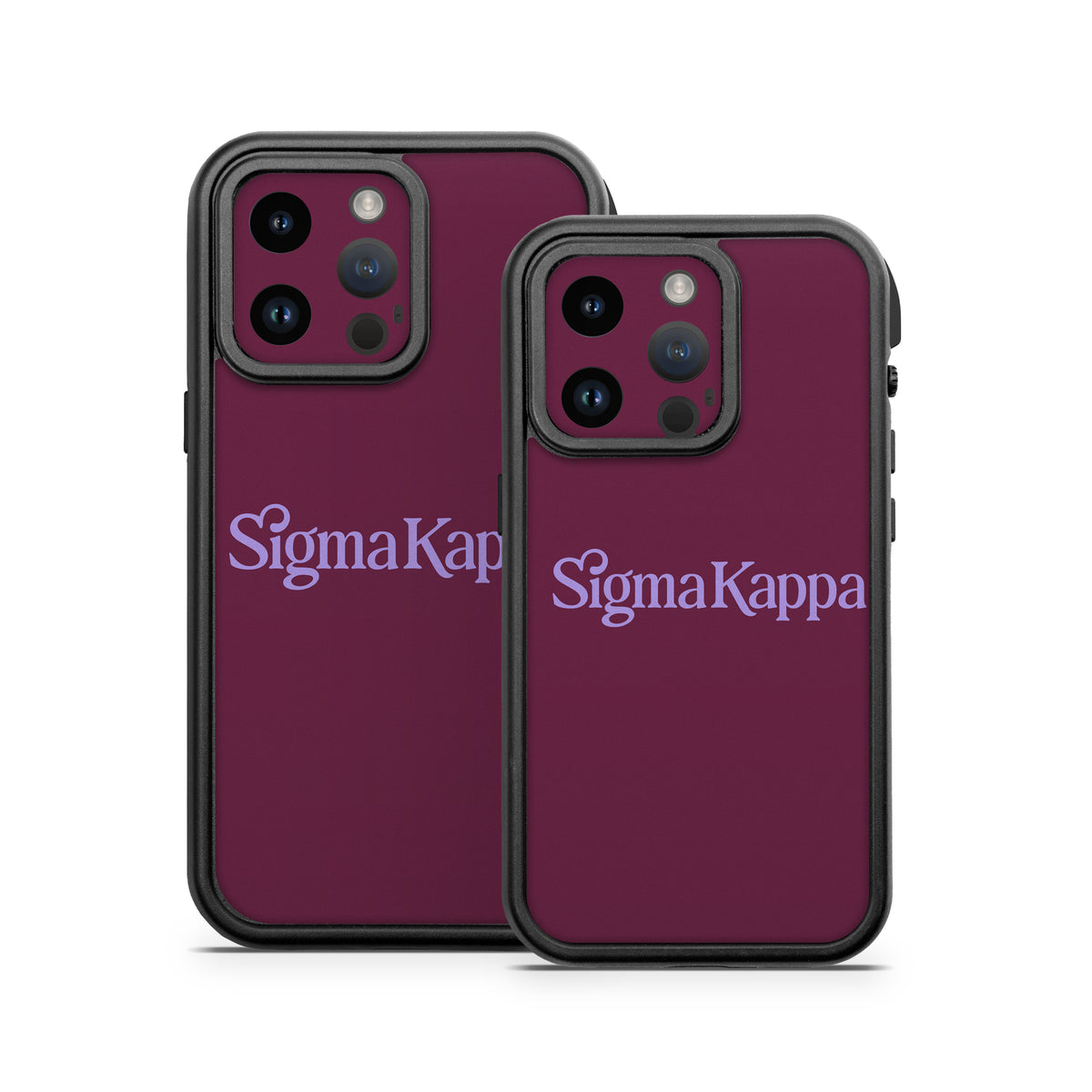 Sigma Kappa Primary Logo Legacy Lavender on Mary Maroon - Otterbox Fre iPhone 14 Case Skin