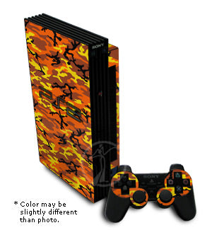 Orange Camo - Sony PS2 Skin