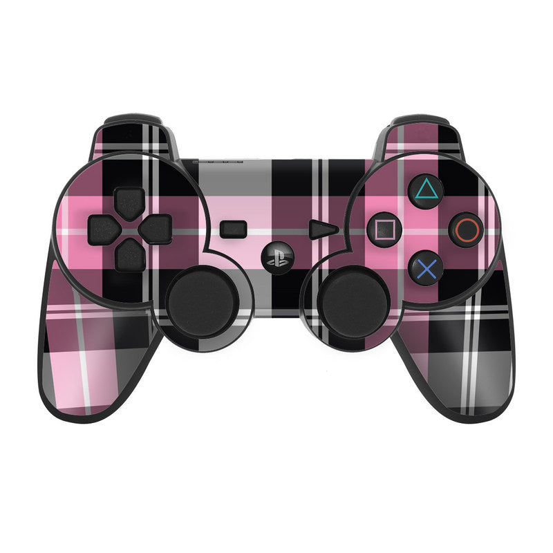Pink Plaid - Sony PS3 Controller Skin