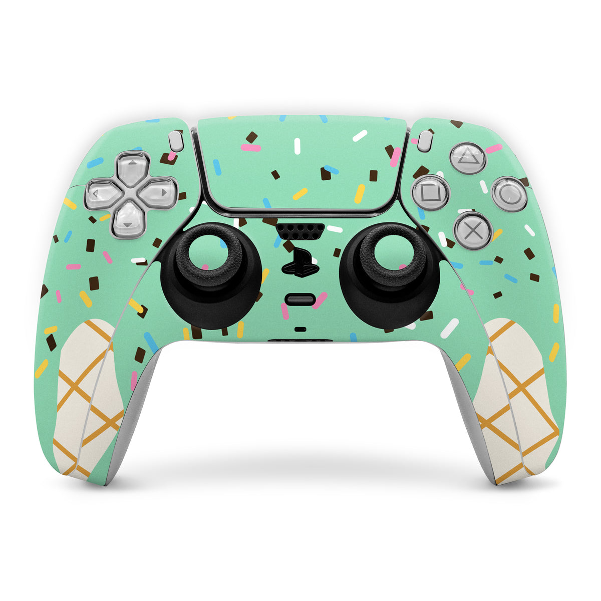 Mint Chocolate Chip Ice Cream Drip - Sony PS5 Controller Skin