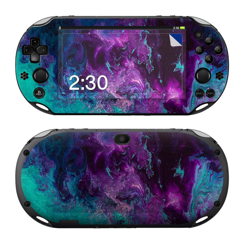 Pellicola Adesiva Carbonio Oro Per Sony PS Vita 2000 - Decalcomania Vinile PVC