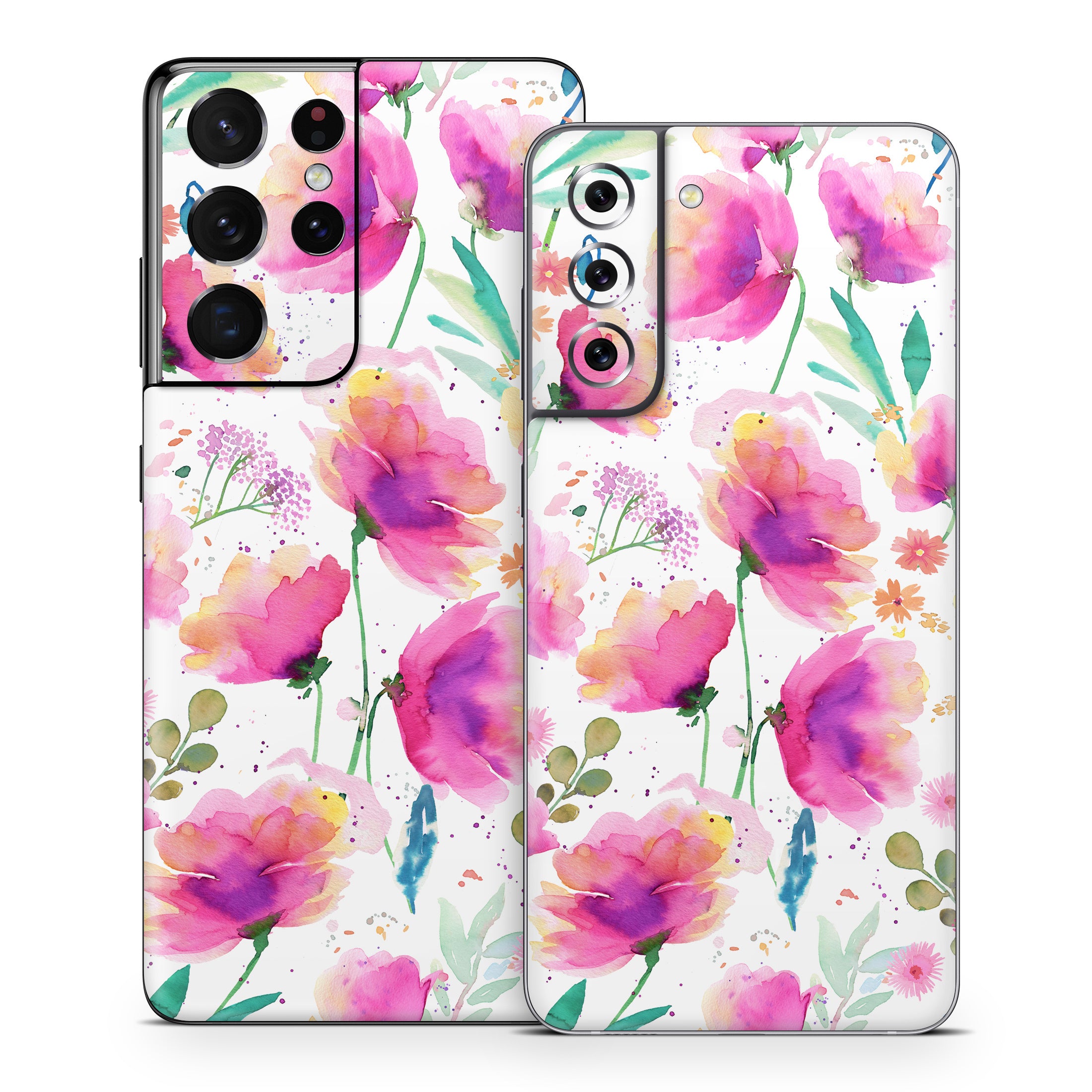 Abstract Pink Poppies - Samsung Galaxy S21 Skin