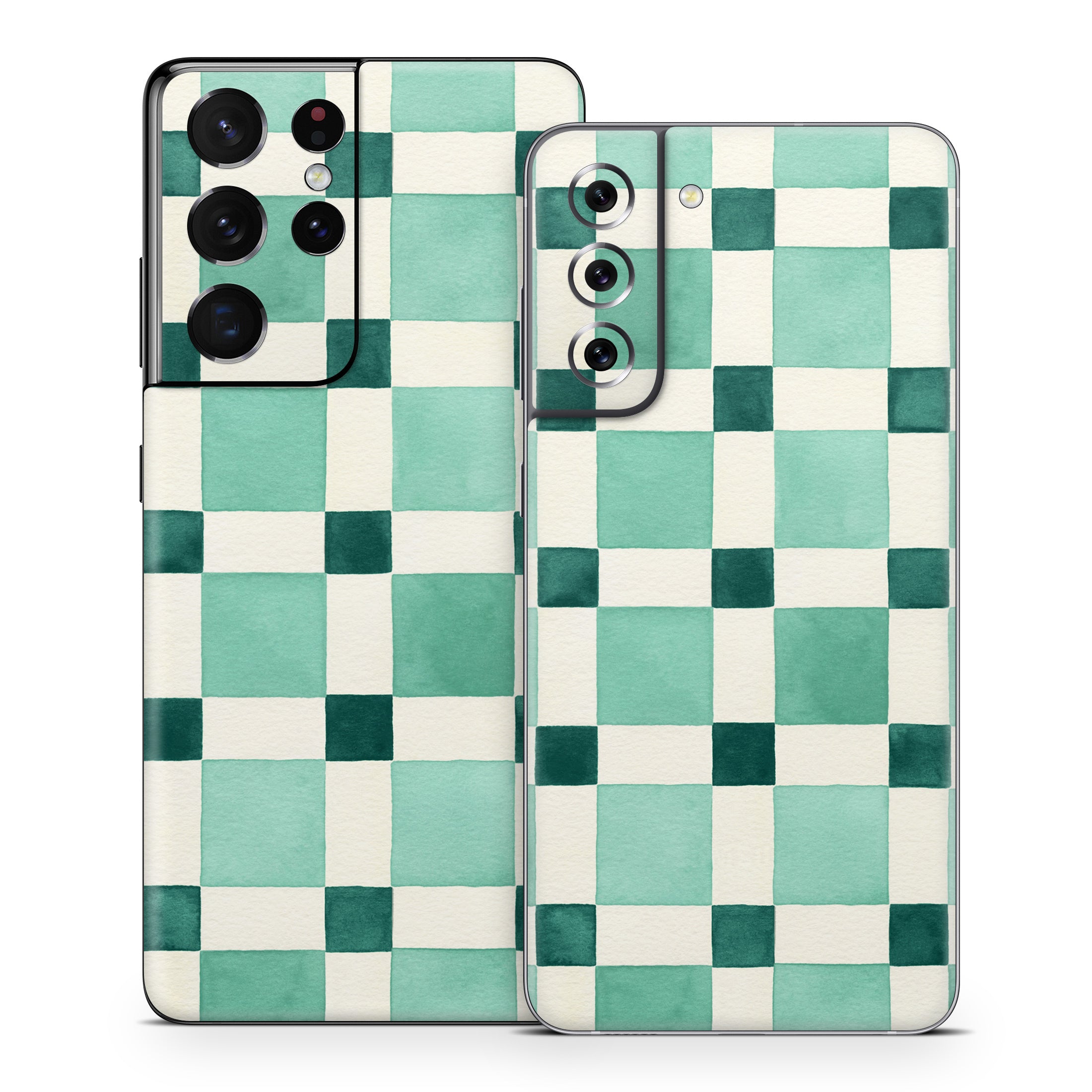 Checker Mosaic Green - Samsung Galaxy S21 Skin