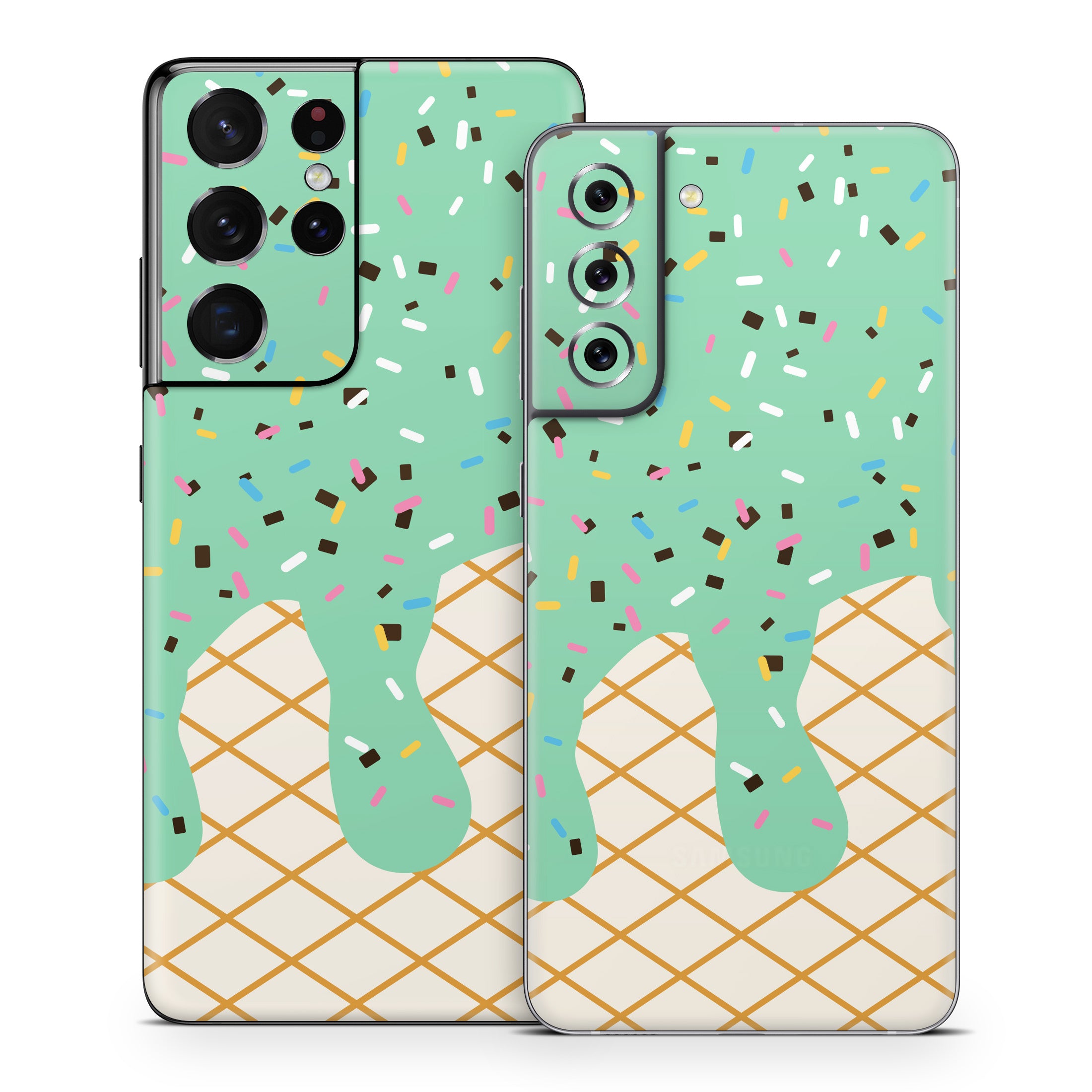 Mint Chocolate Chip Ice Cream Drip - Samsung Galaxy S21 Skin