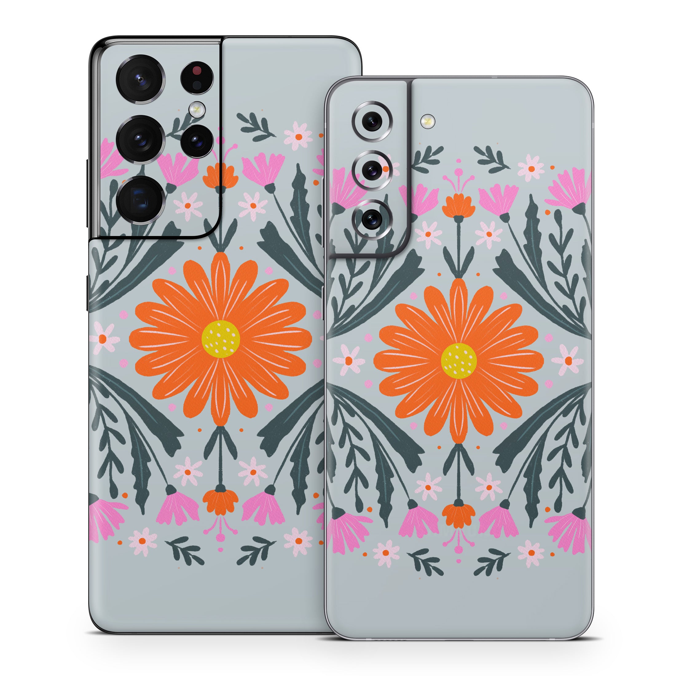 Pink and Orange Flowers - Samsung Galaxy S21 Skin
