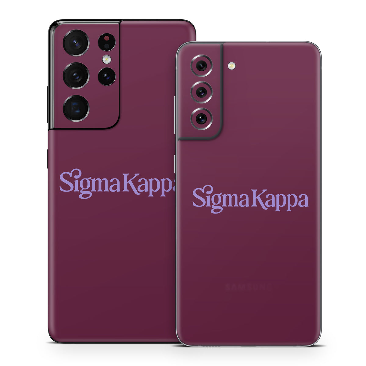 Sigma Kappa Primary Logo Legacy Lavender on Mary Maroon - Samsung Galaxy S21 Skin