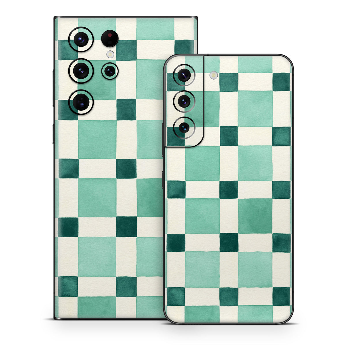 Checker Mosaic Green - Samsung Galaxy S22 Skin