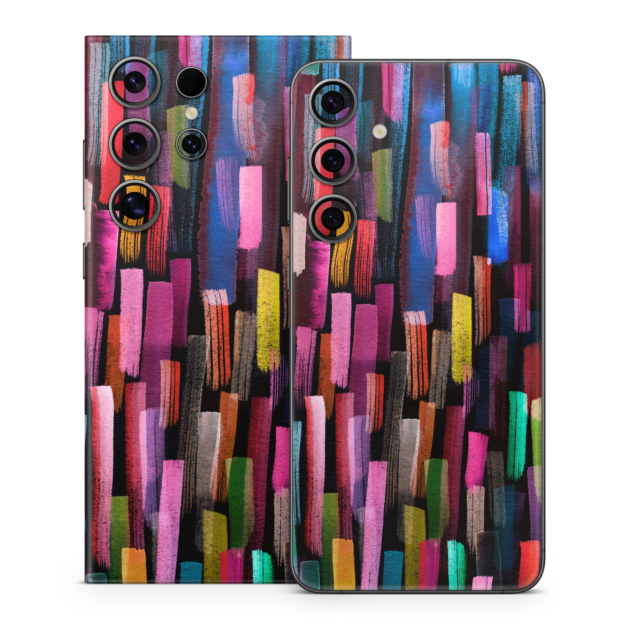 Colorful Brushstrokes Black - Samsung Galaxy S24 Skin