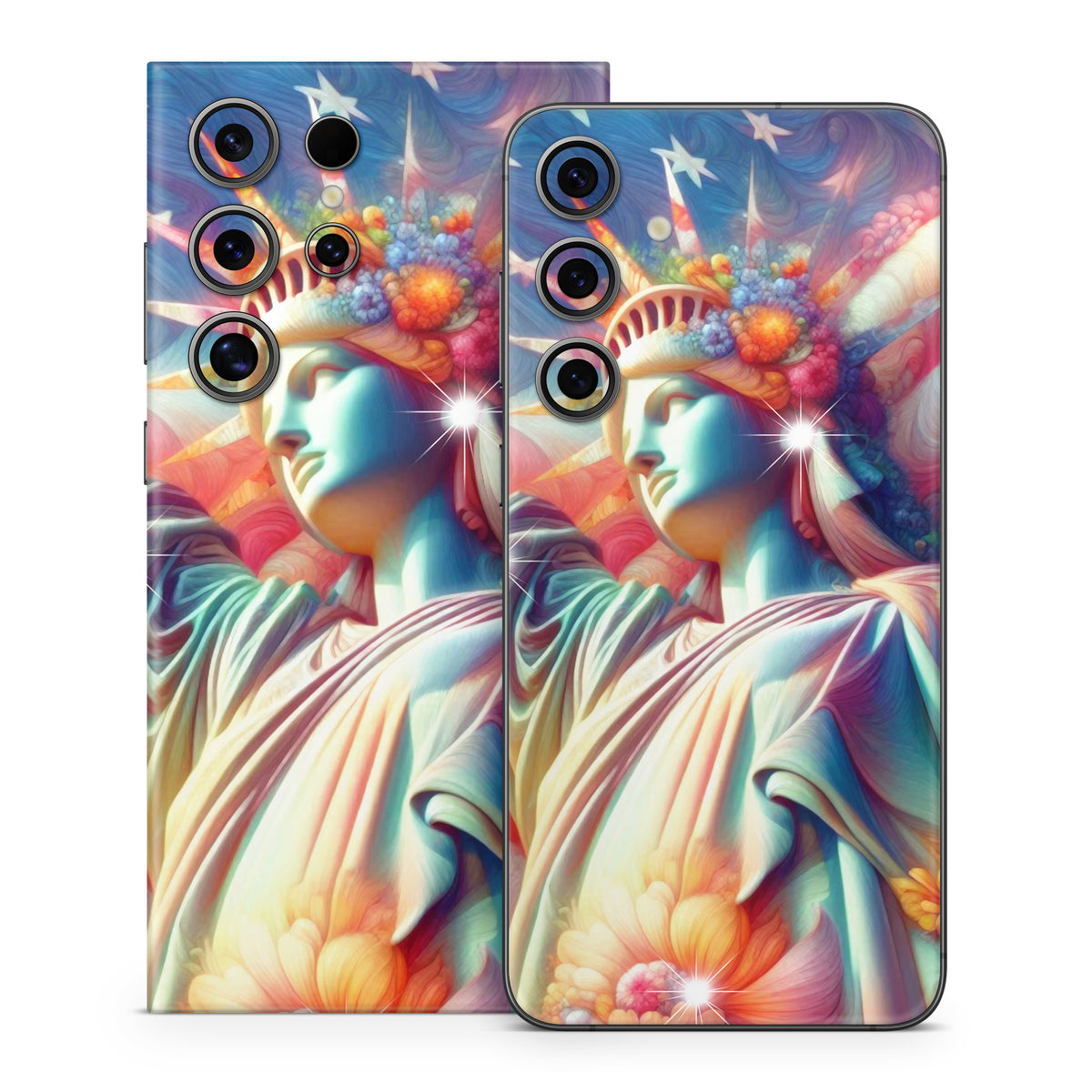Lady Liberty and Flowers - Samsung Galaxy S24 Skin