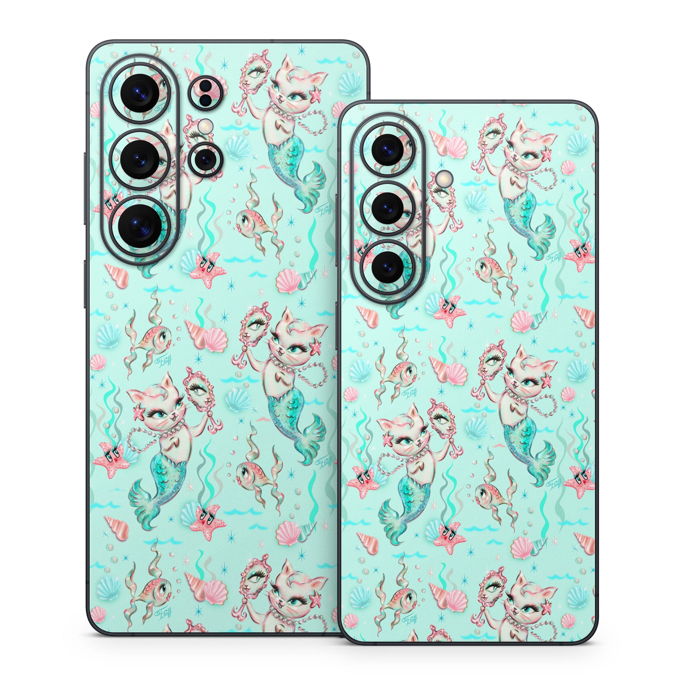 Merkittens with Pearls Aqua - Samsung Galaxy S26 Skin