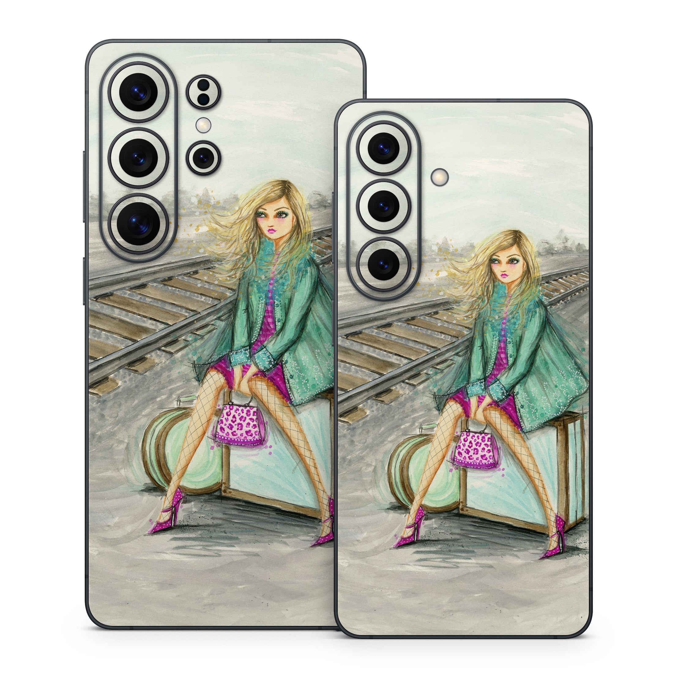 Lulu Waiting by the Train Tracks - Samsung Galaxy S26 Skin