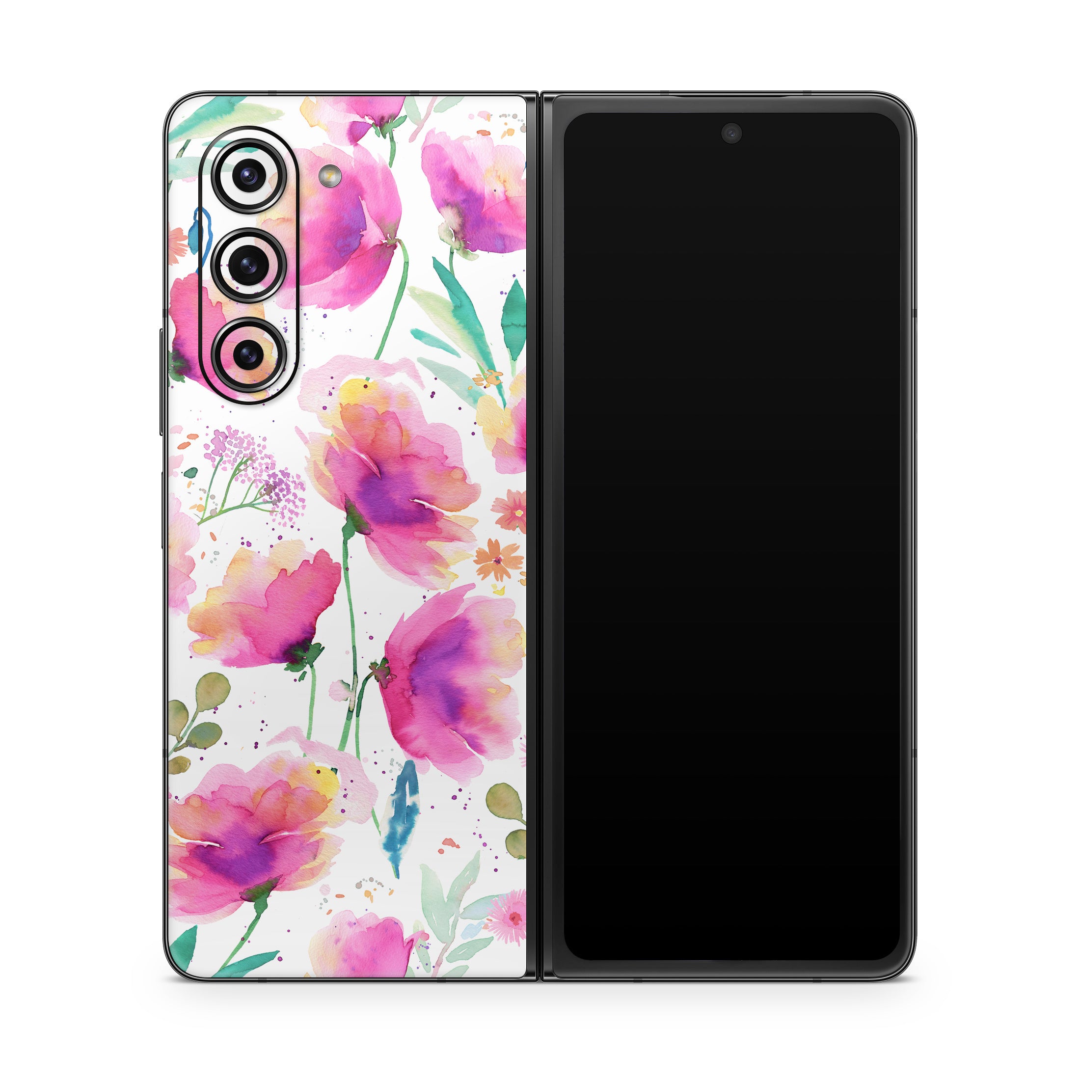 Abstract Pink Poppies - Samsung Galaxy Z Fold5 Skin