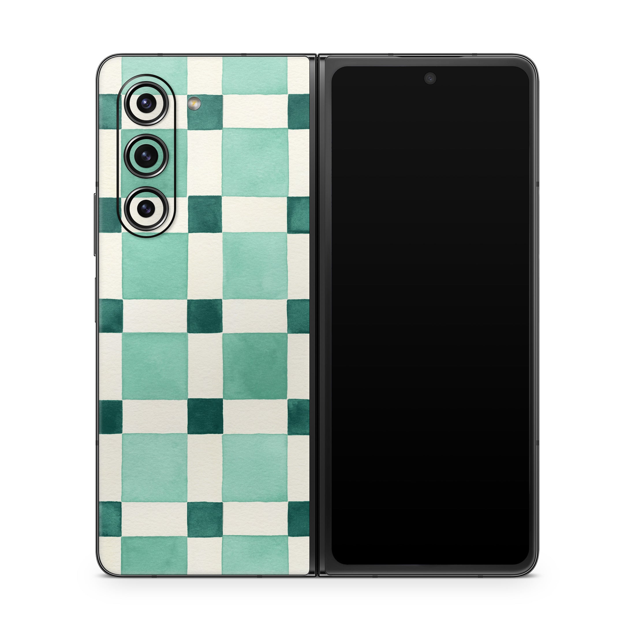 Checker Mosaic Green - Samsung Galaxy Z Fold5 Skin
