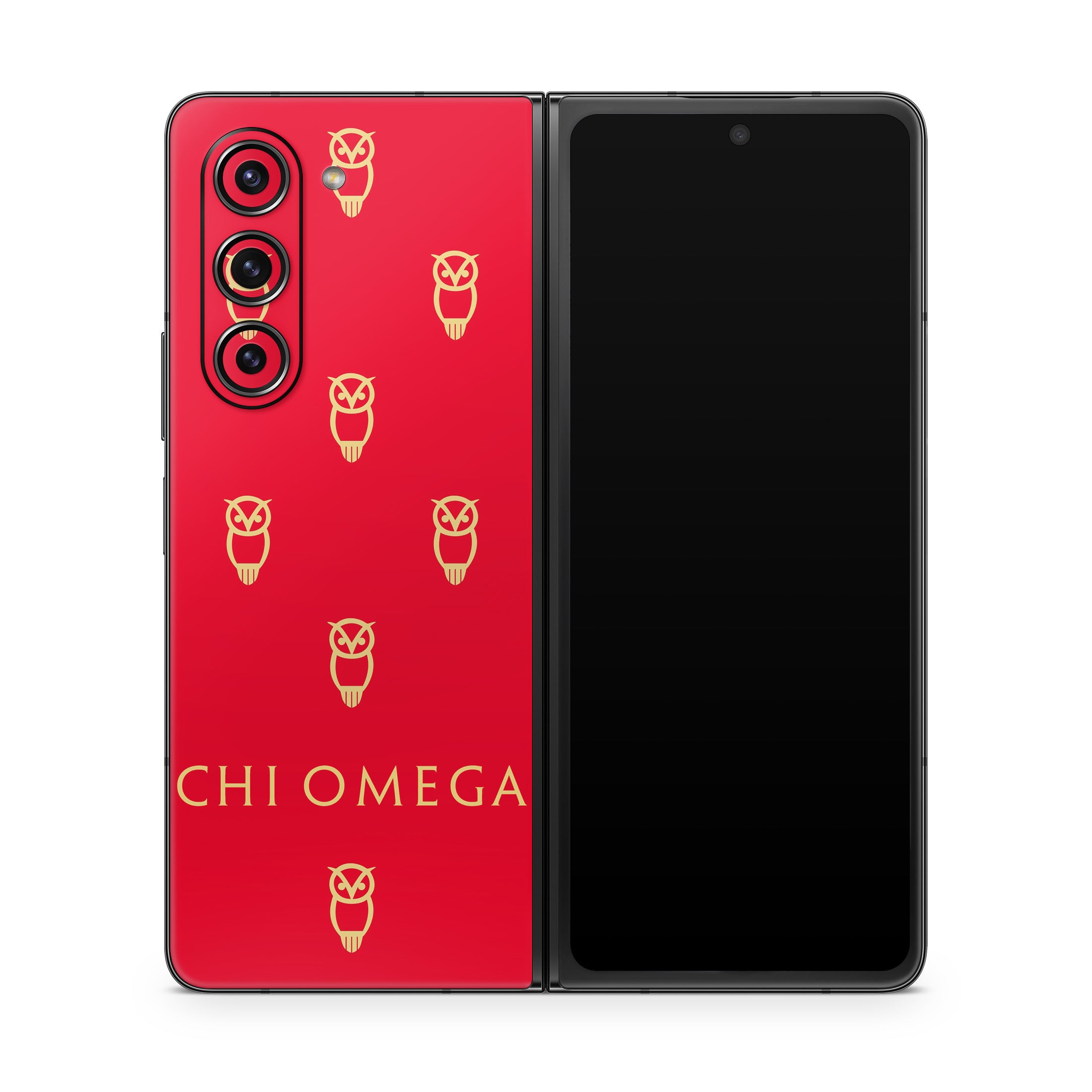 Chi Omega Owl Pattern - Samsung Galaxy Z Fold5 Skin