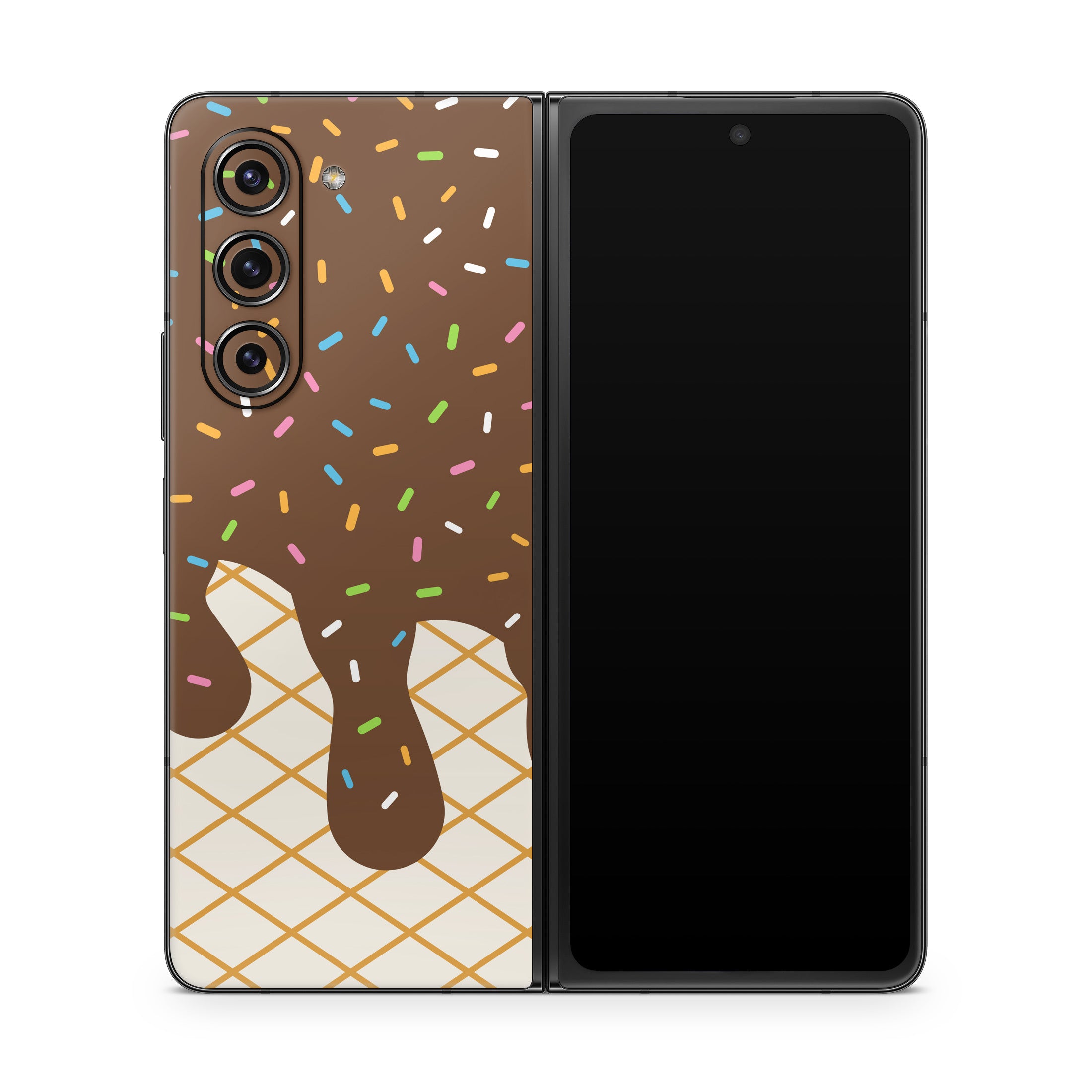 Chocolate Ice Cream Drip - Samsung Galaxy Z Fold5 Skin