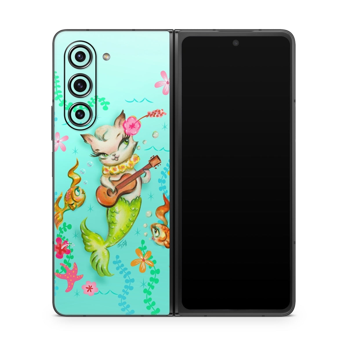 Merkitten with Ukelele - Samsung Galaxy Z Fold5 Skin
