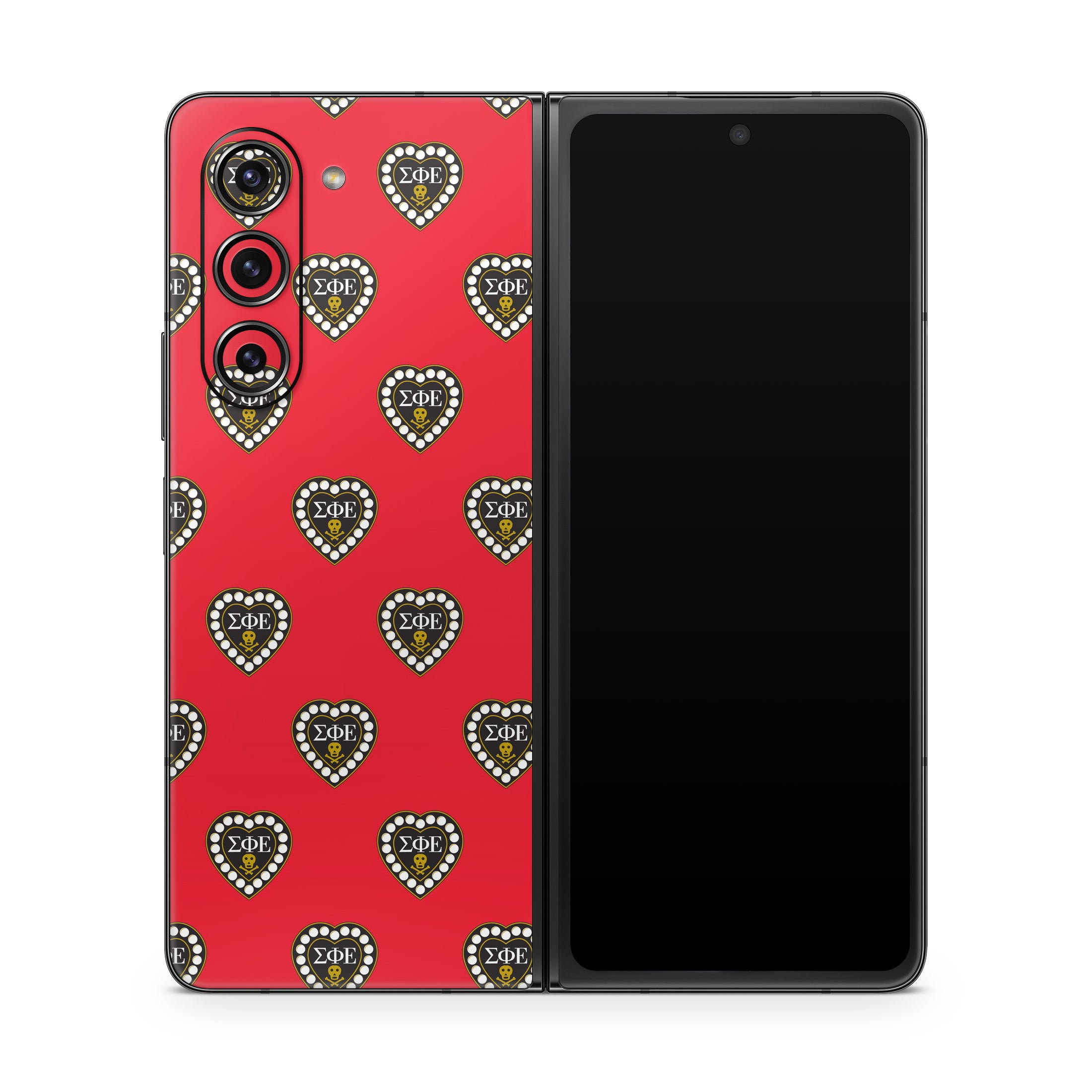 Sigma Phi Epsilon Badge Pattern Red - Samsung Galaxy Z Fold5 Skin