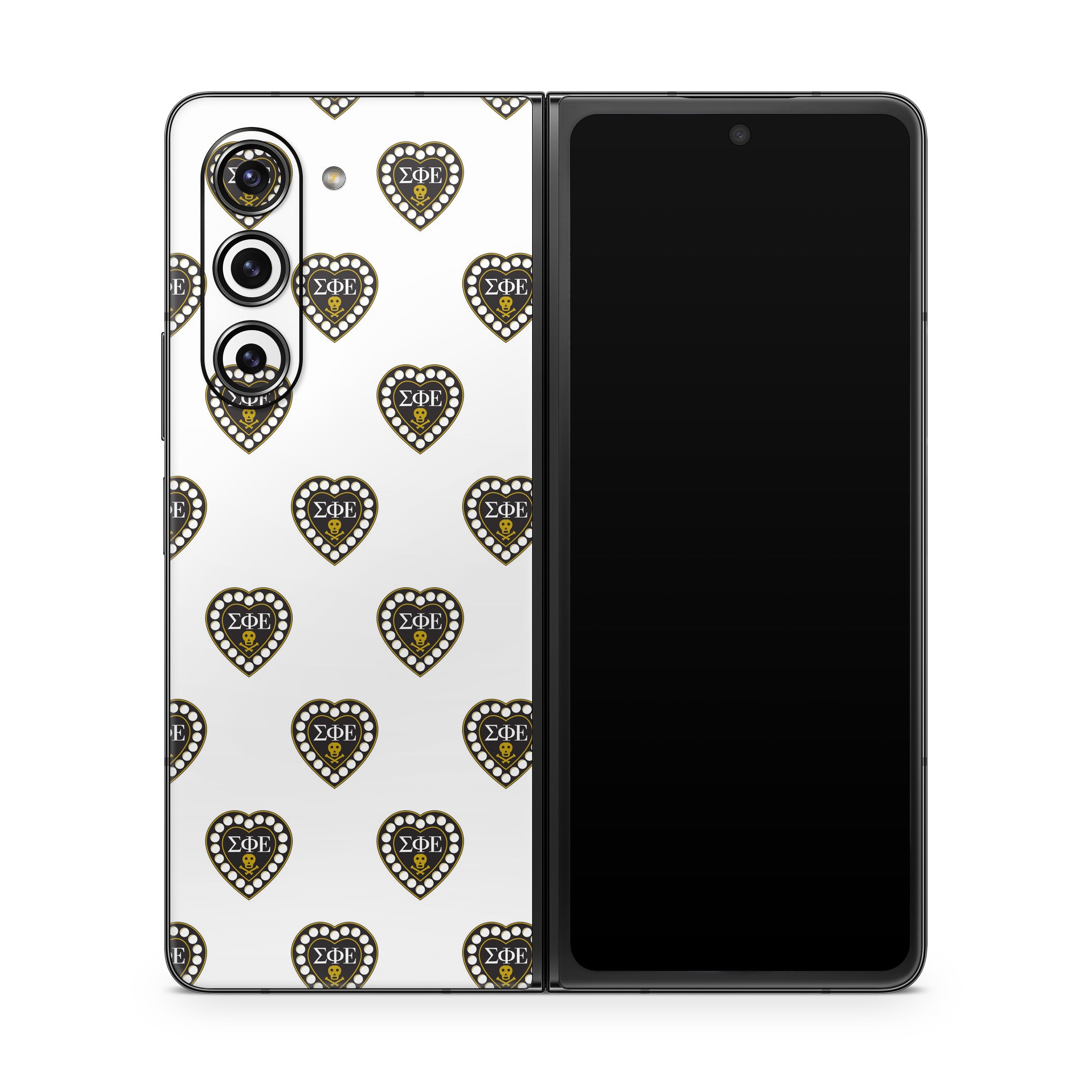 Sigma Phi Epsilon Badge Pattern White - Samsung Galaxy Z Fold5 Skin