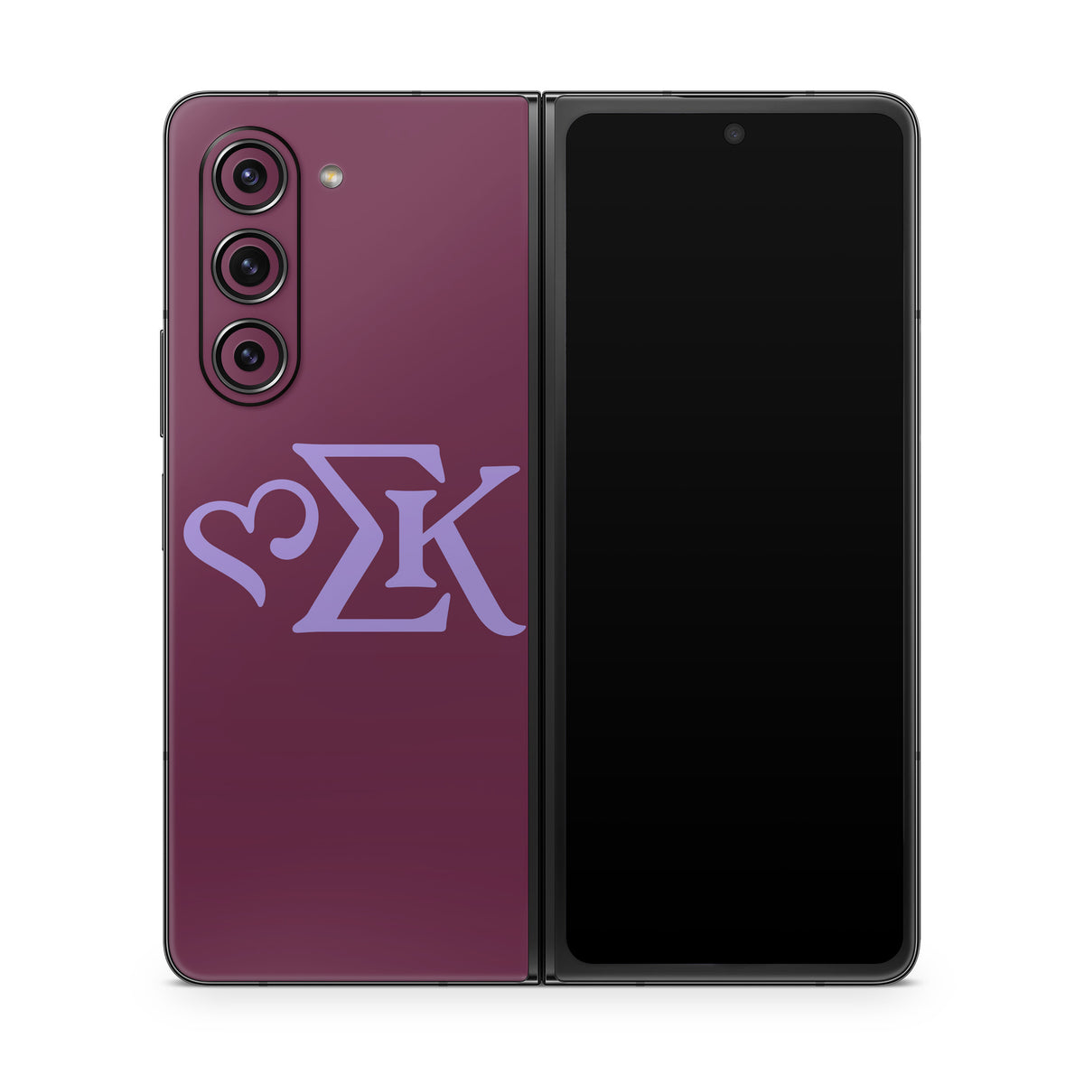 Sigma Kappa Greek Letters Legacy Lavender on Mary Maroon - Samsung Galaxy Z Fold5 Skin