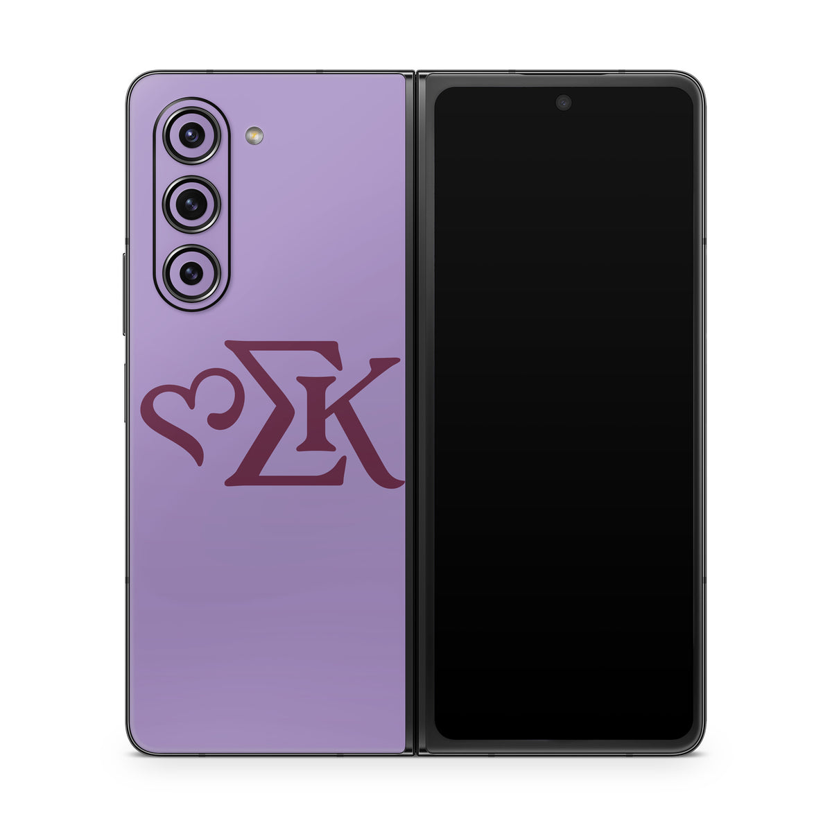 Sigma Kappa Greek Letters Mary Maroon on Legacy Lavender - Samsung Galaxy Z Fold5 Skin