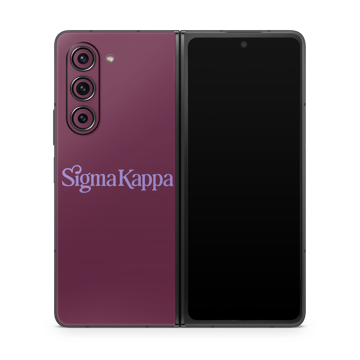 Sigma Kappa Primary Logo Legacy Lavender on Mary Maroon - Samsung Galaxy Z Fold5 Skin