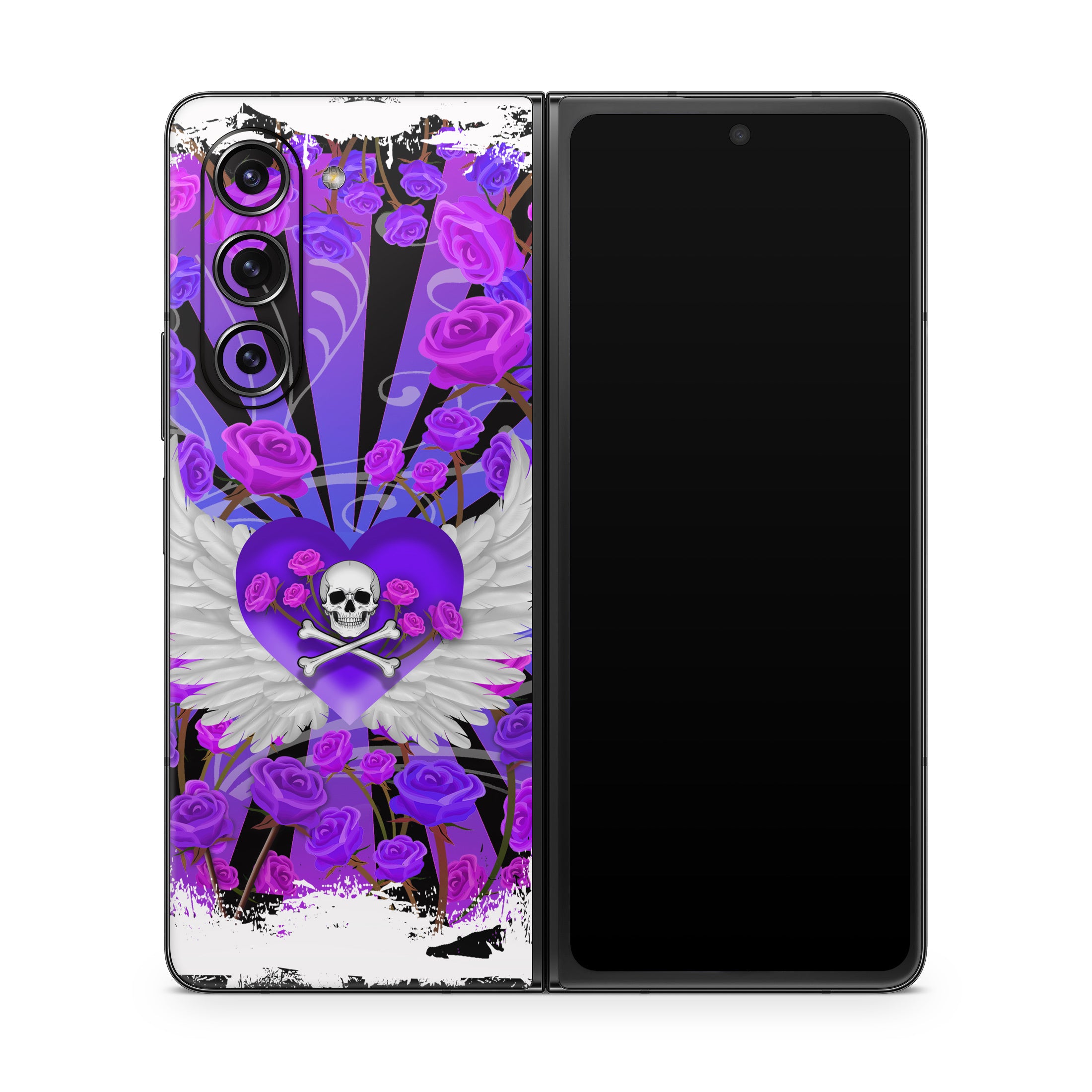 Skull and Roses - Samsung Galaxy Z Fold5 Skin