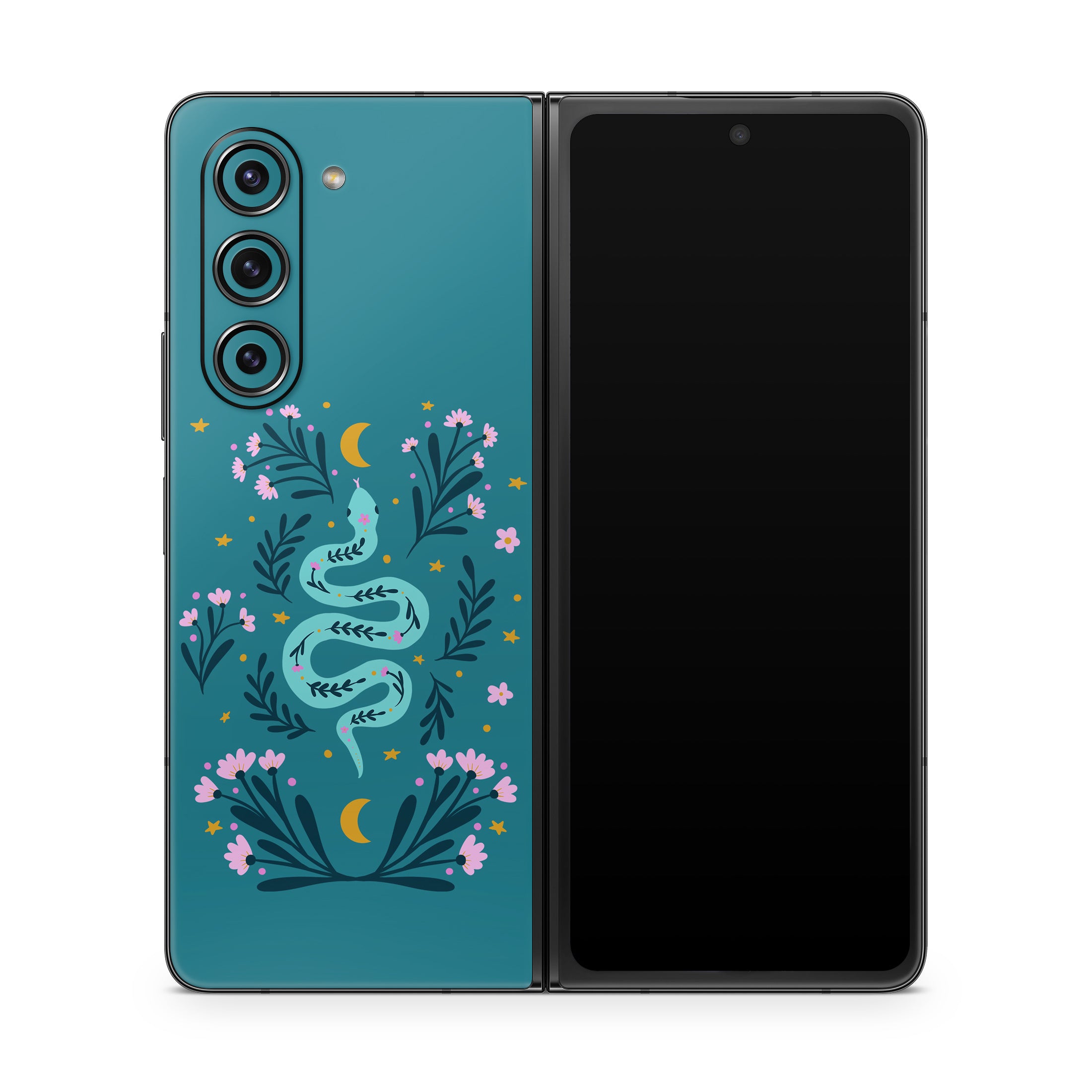 Snake and Flowers - Samsung Galaxy Z Fold5 Skin