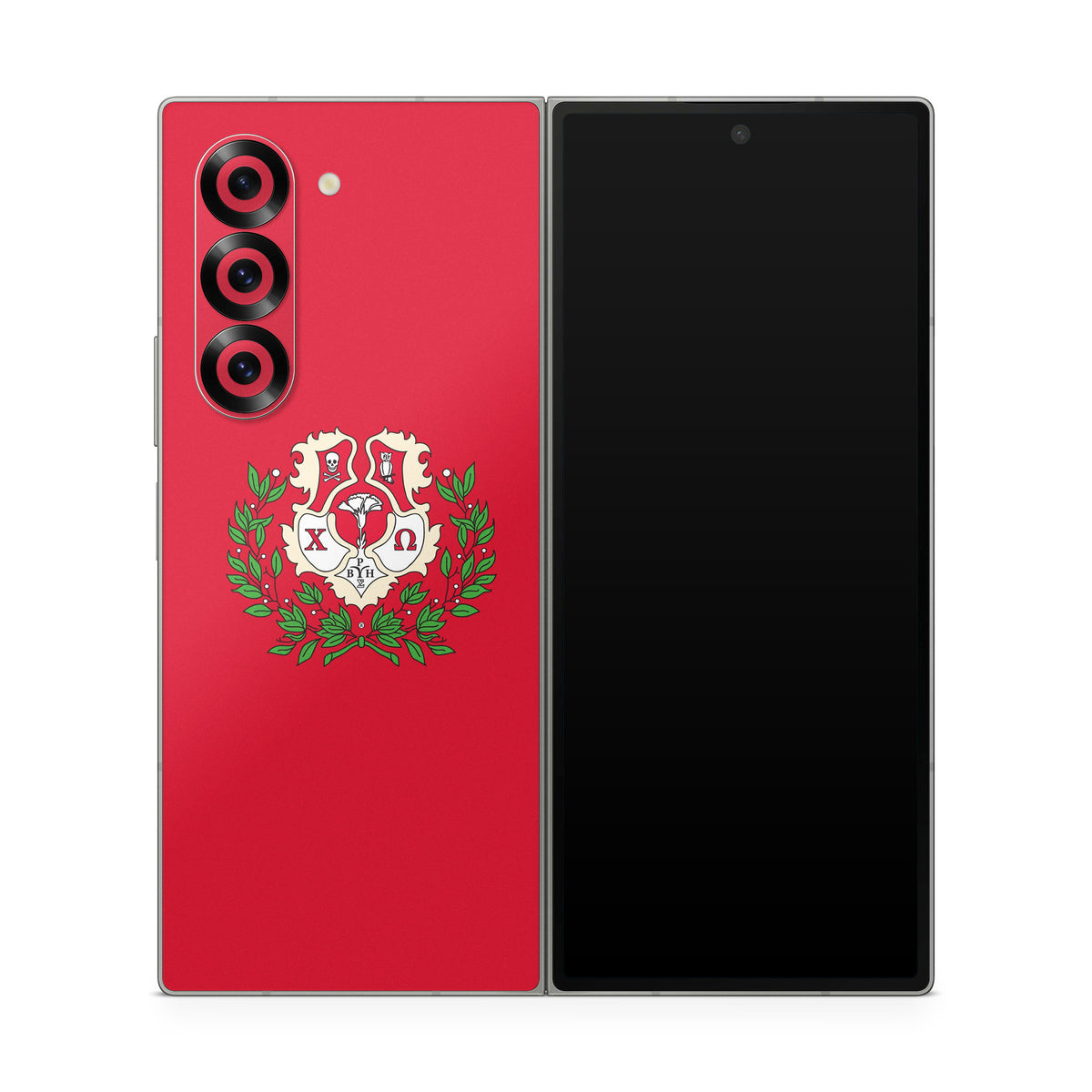 Chi Omega Crest Cardinal - Samsung Galaxy Z Fold6 Skin