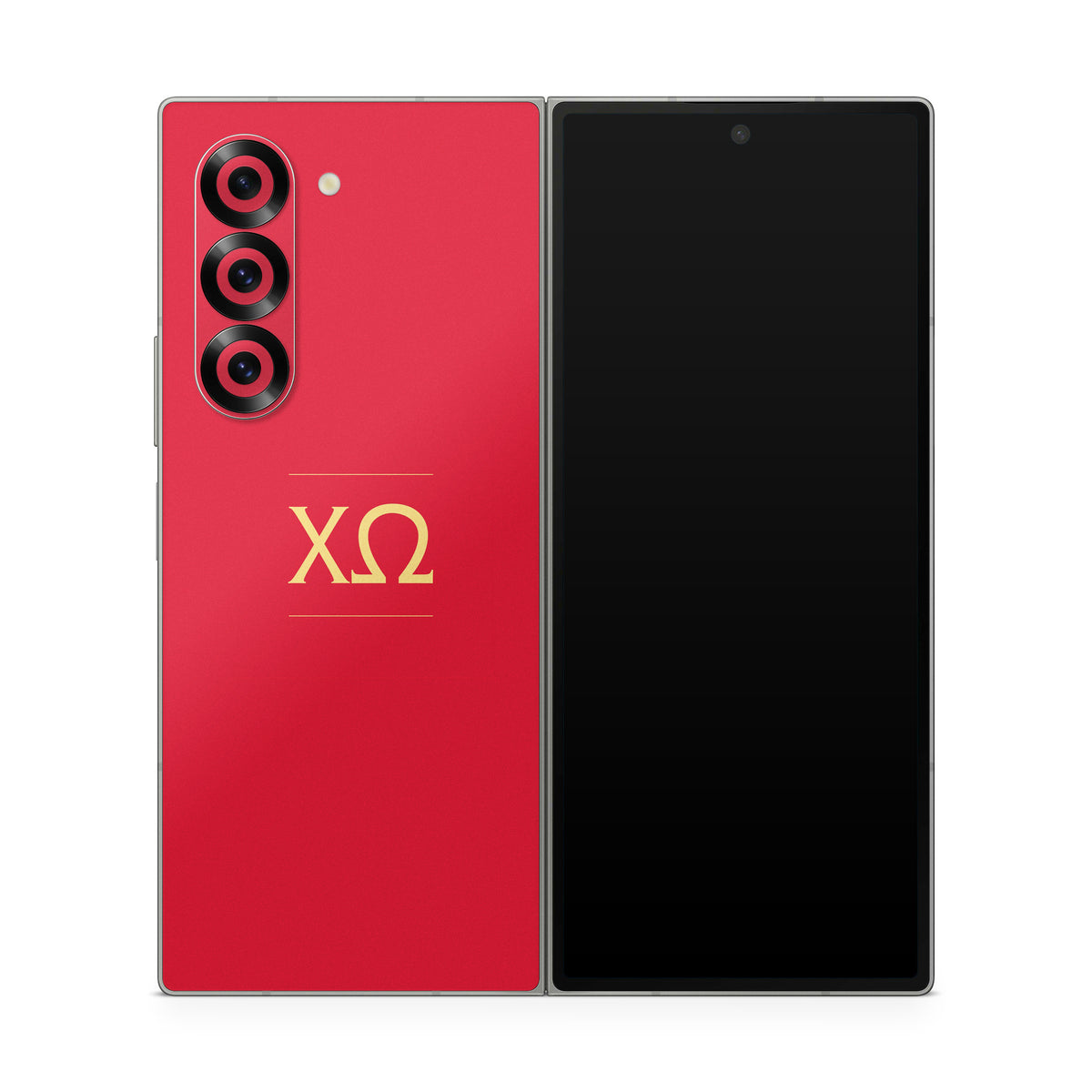 Chi Omega Letters Cardinal - Samsung Galaxy Z Fold6 Skin