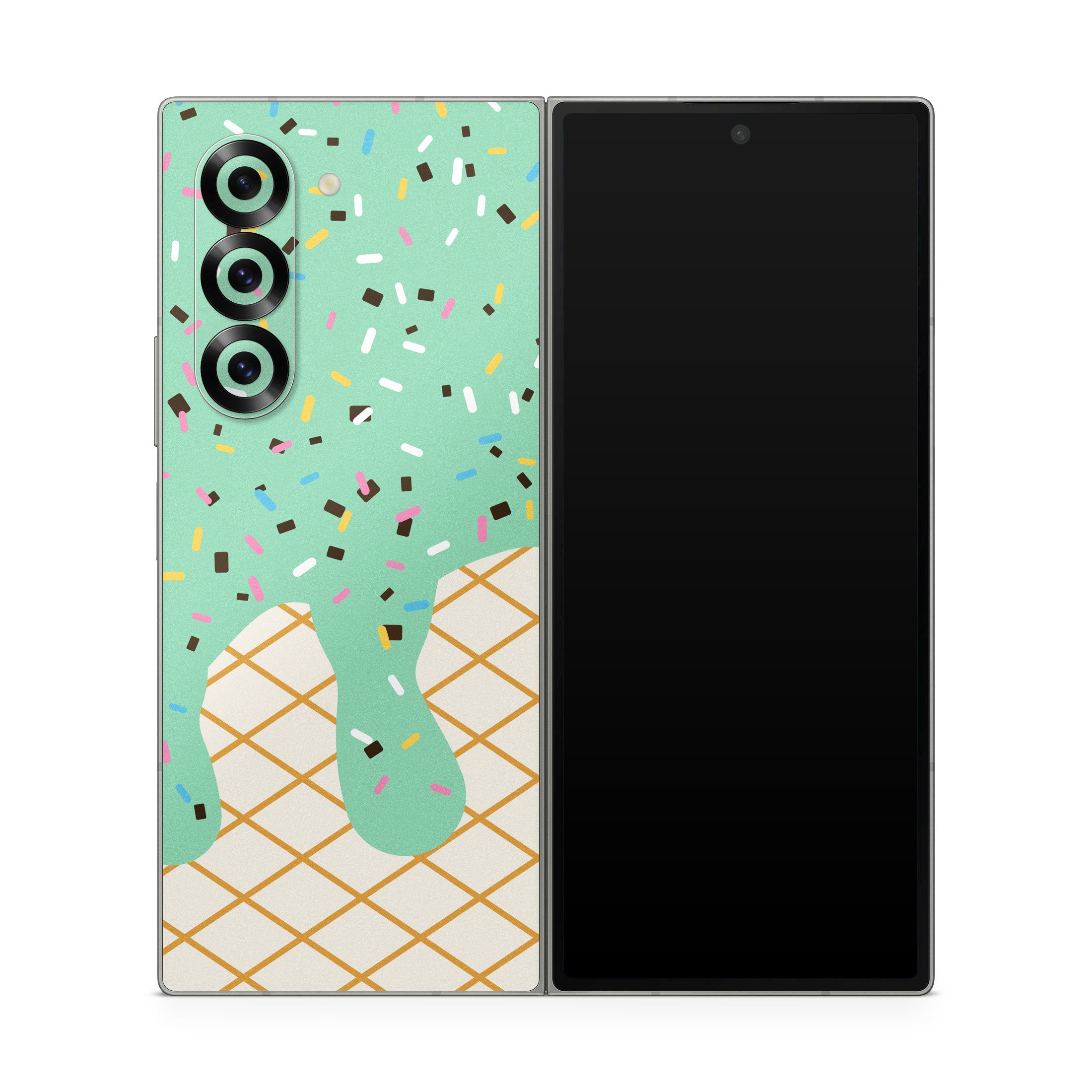 Mint Chocolate Chip Ice Cream Drip - Samsung Galaxy Z Fold6 Skin