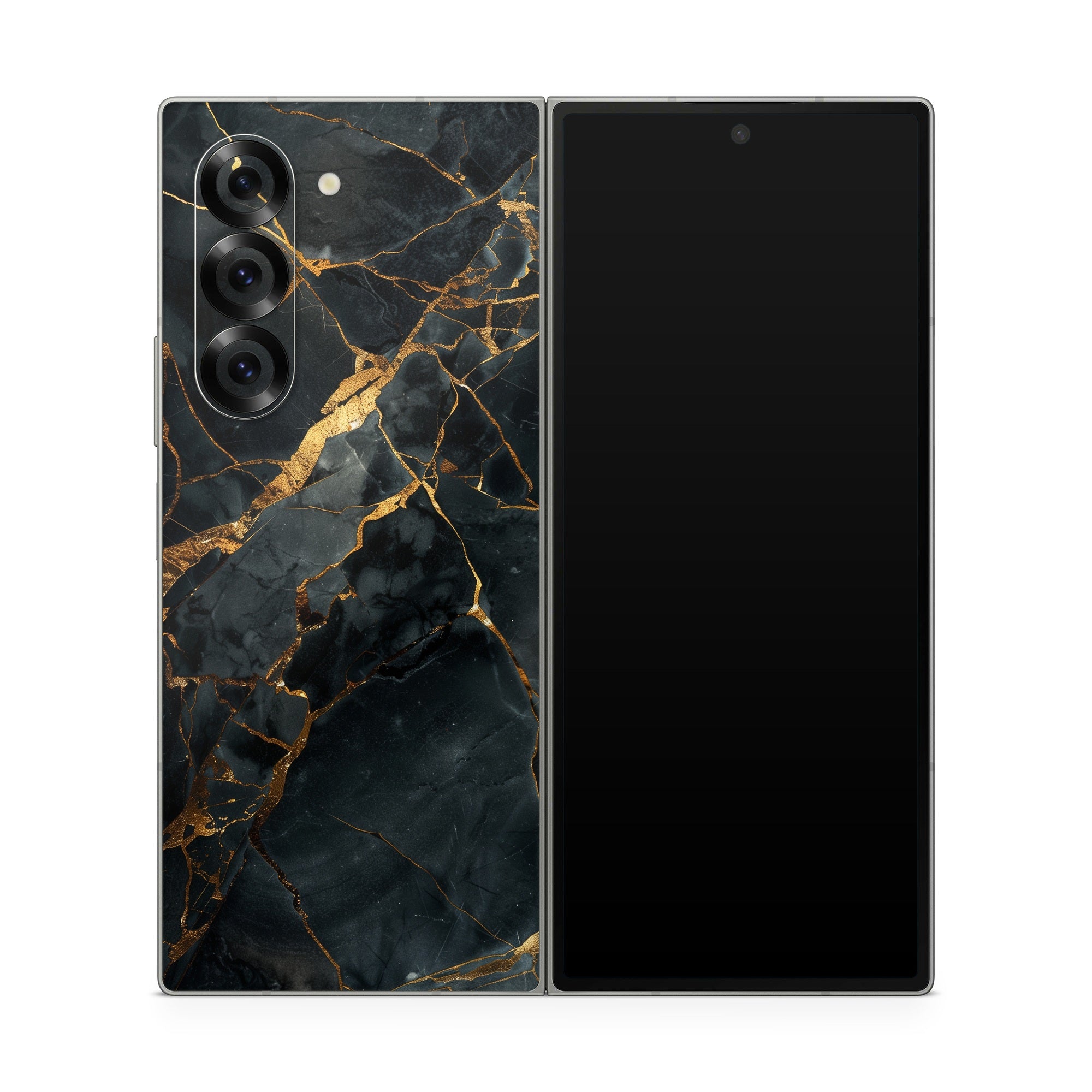 Repaired Black Marble - Samsung Galaxy Z Fold6 Skin