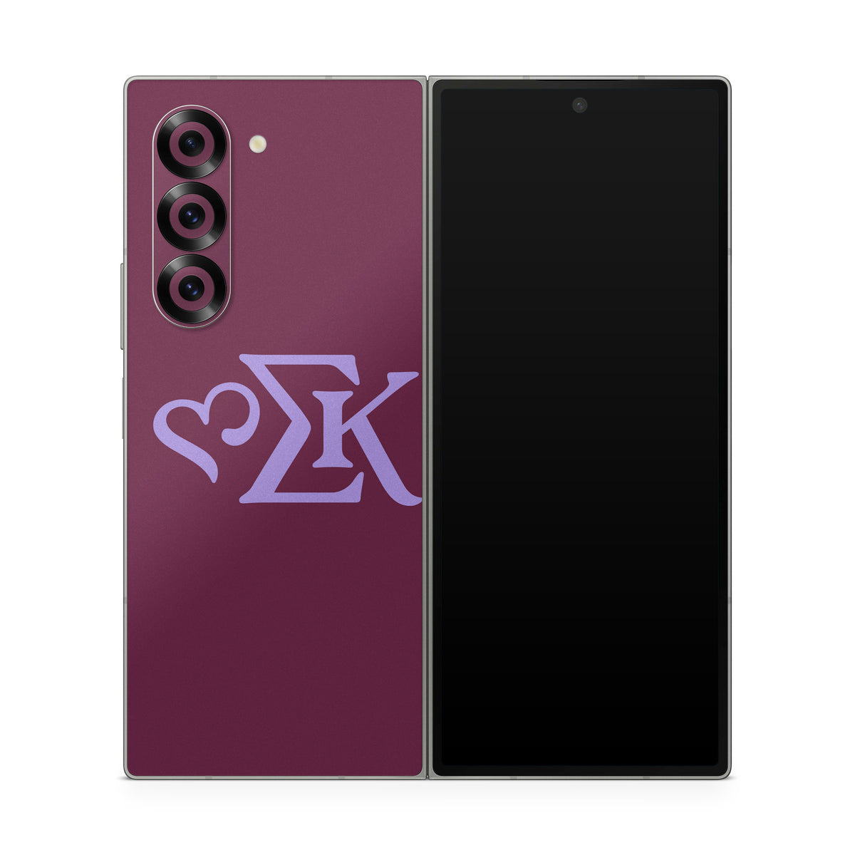 Sigma Kappa Greek Letters Legacy Lavender on Mary Maroon - Samsung Galaxy Z Fold6 Skin