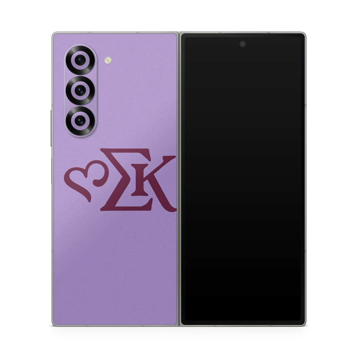 Sigma Kappa Greek Letters Mary Maroon on Legacy Lavender - Samsung Galaxy Z Fold6 Skin