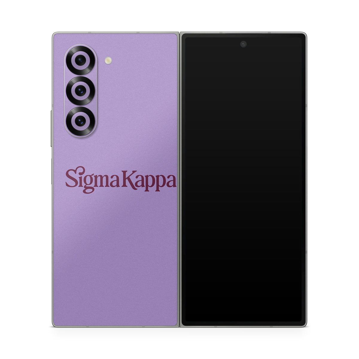 Sigma Kappa Primary Logo Mary Maroon on Legacy Lavender - Samsung Galaxy Z Fold6 Skin