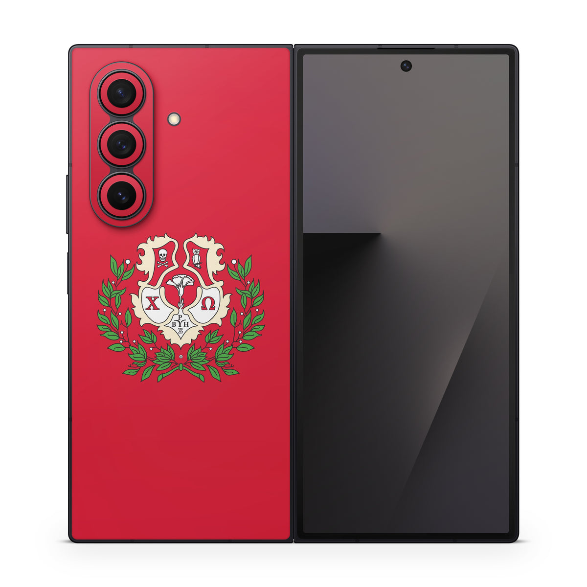 Chi Omega Crest Cardinal - Samsung Galaxy Z Fold7 Skin