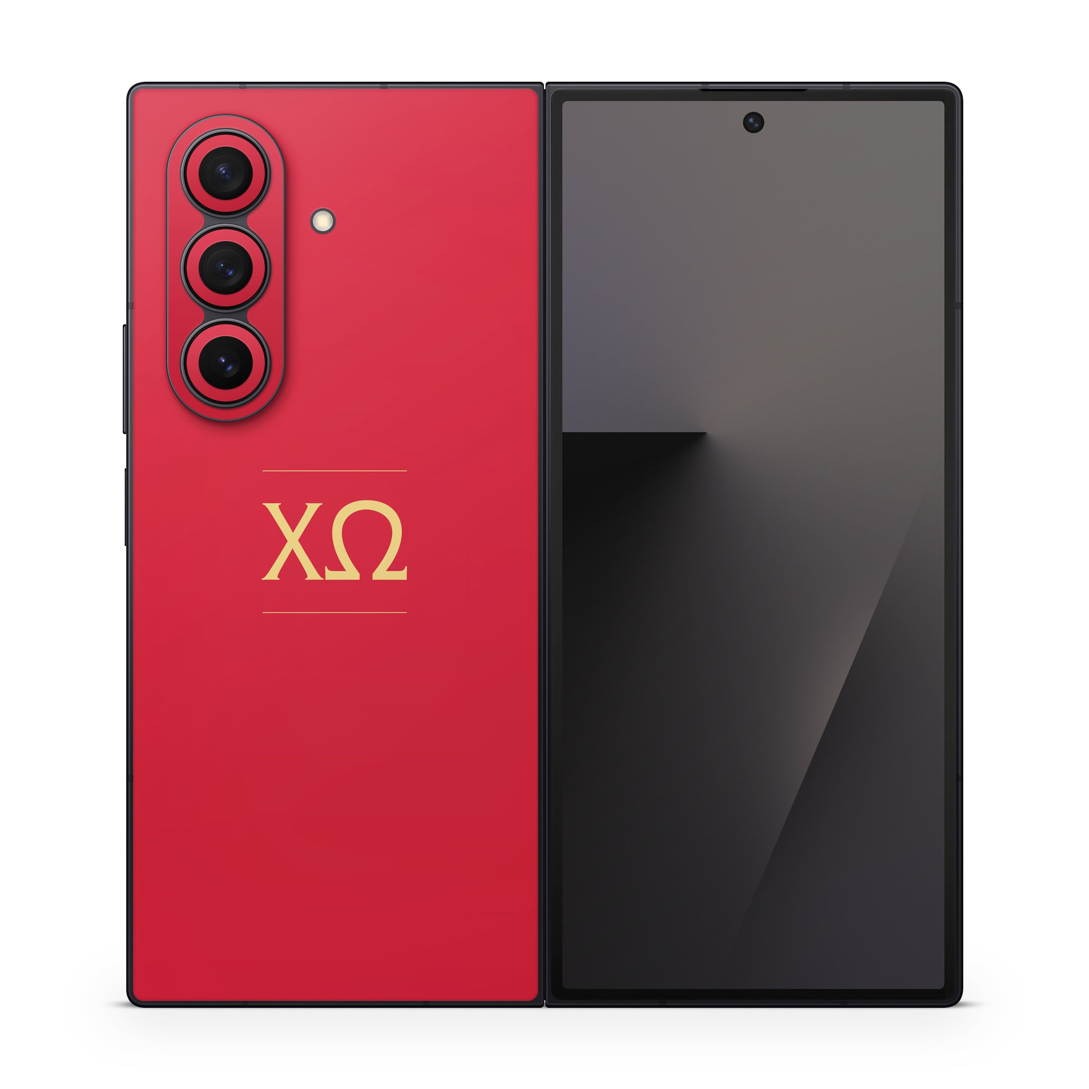 Chi Omega Letters Cardinal - Samsung Galaxy Z Fold7 Skin