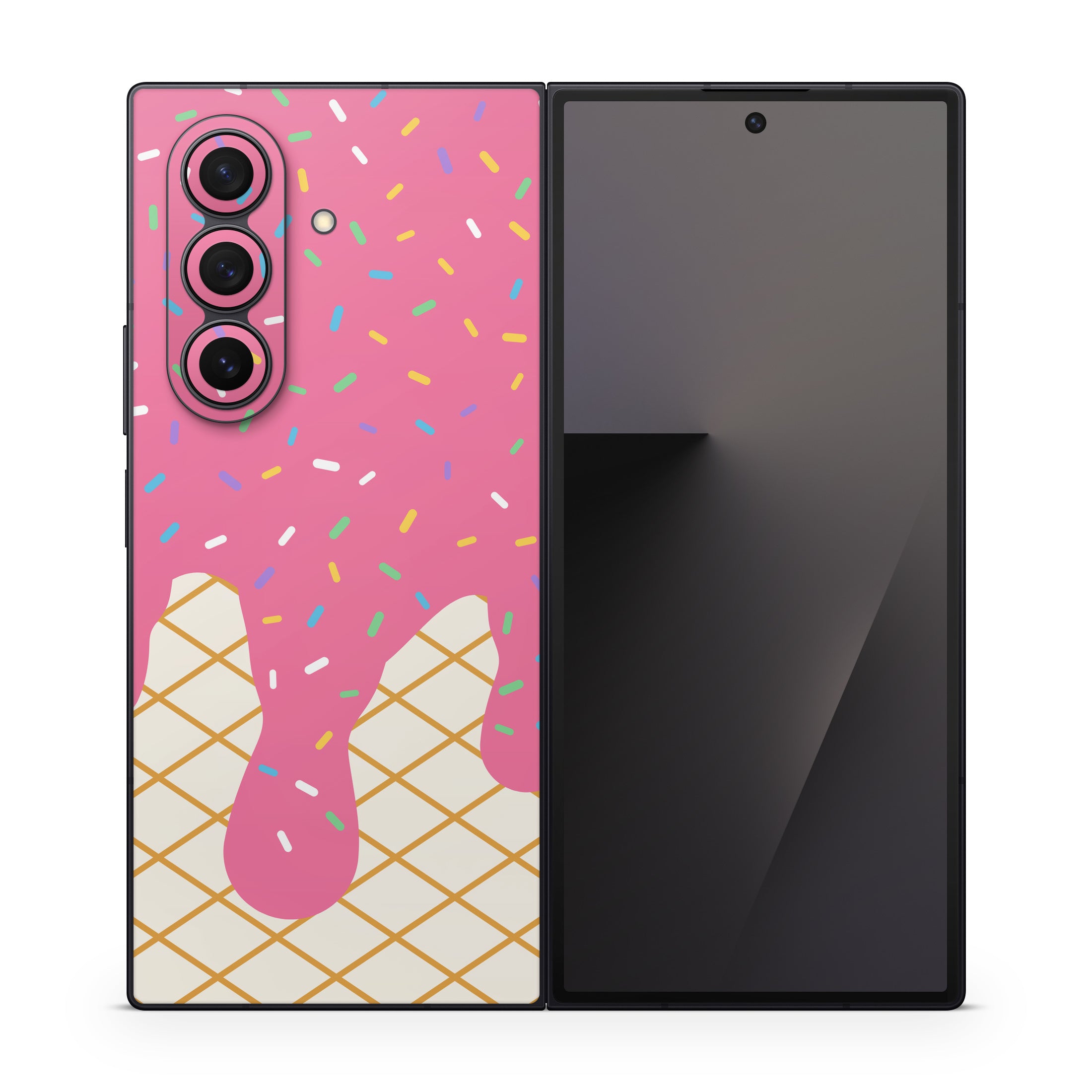 Strawberry Ice Cream Drip - Samsung Galaxy Z Fold7 Skin