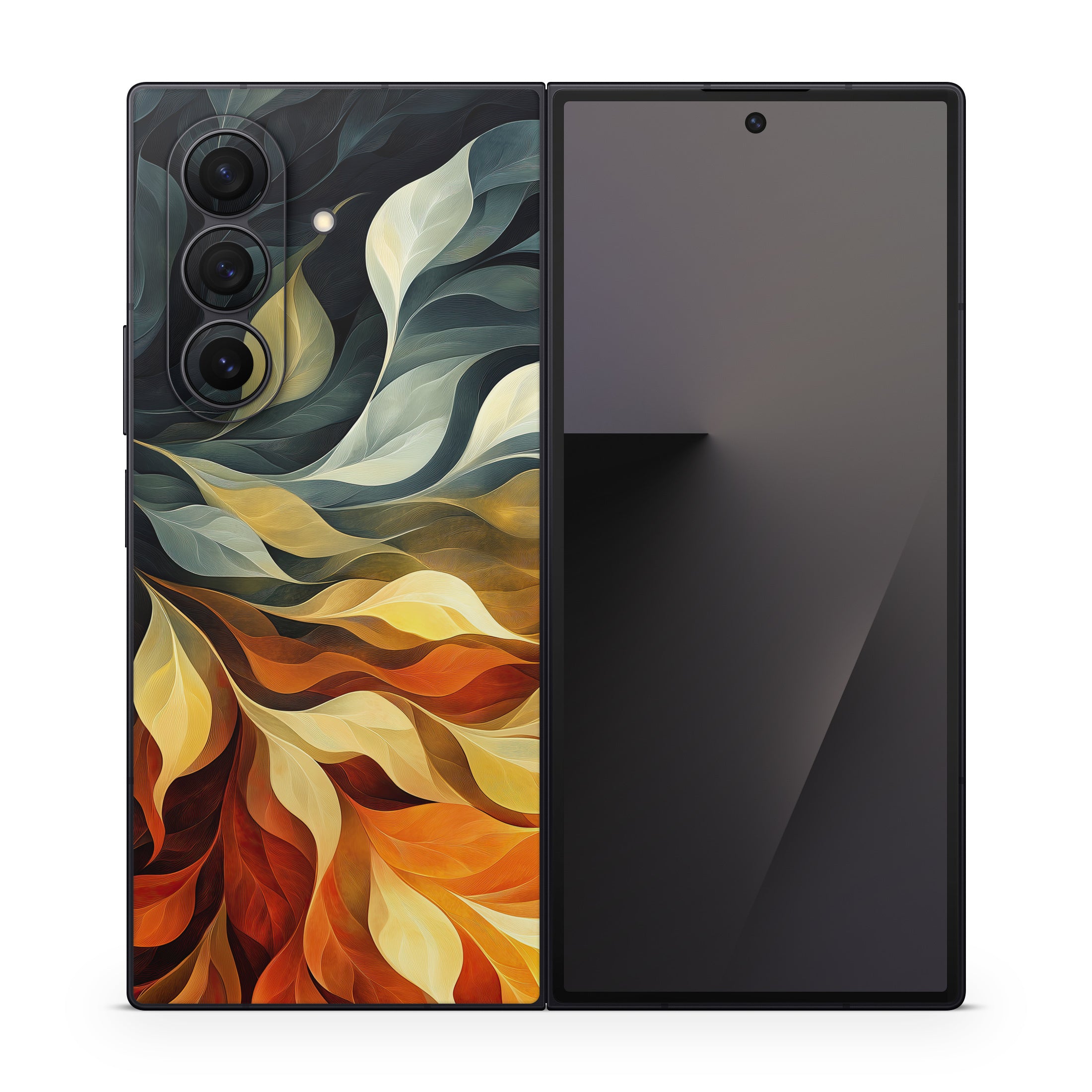 Orange and Charcoal - Samsung Galaxy Z Fold7 Skin