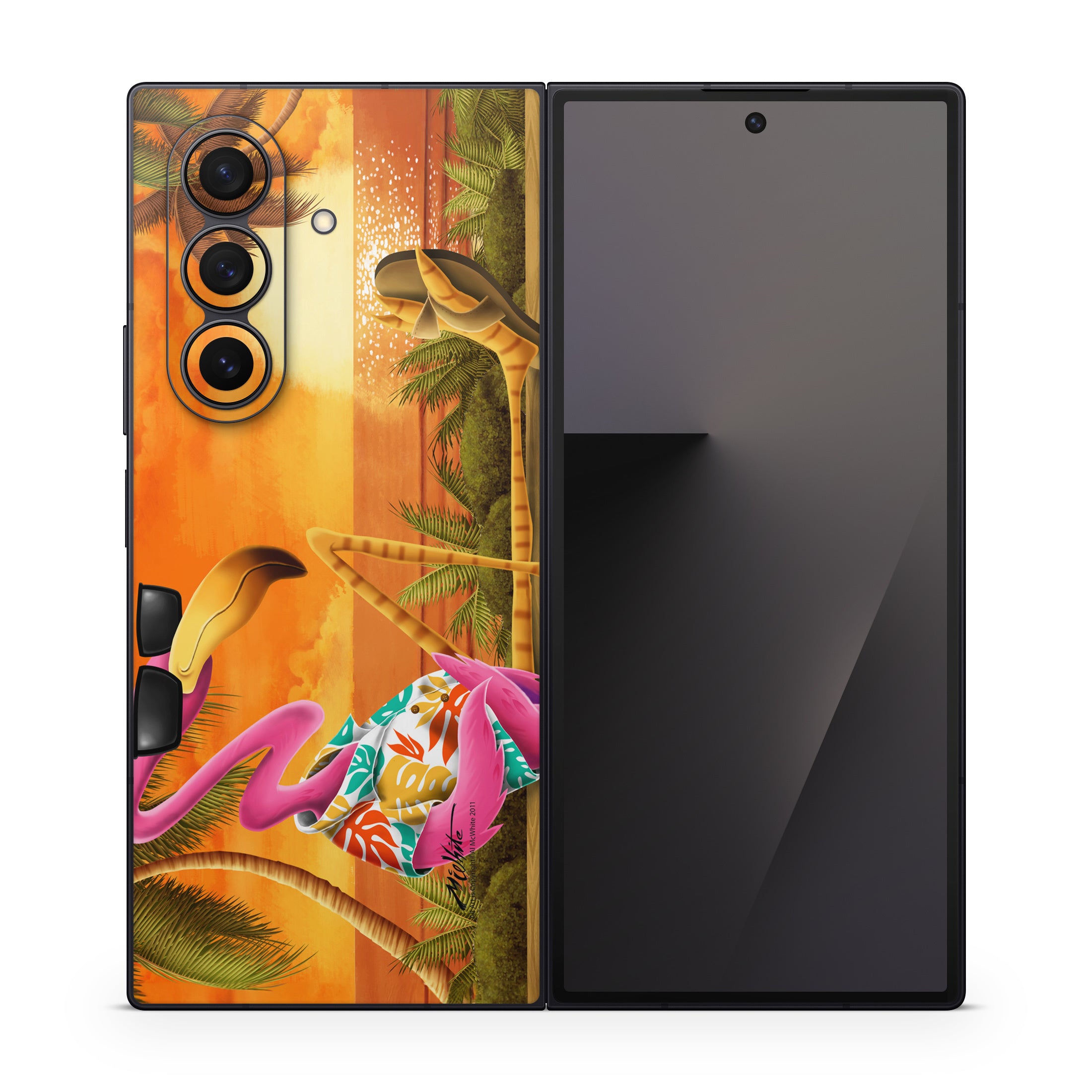 Sunset Flamingo - Samsung Galaxy Z Fold7 Skin