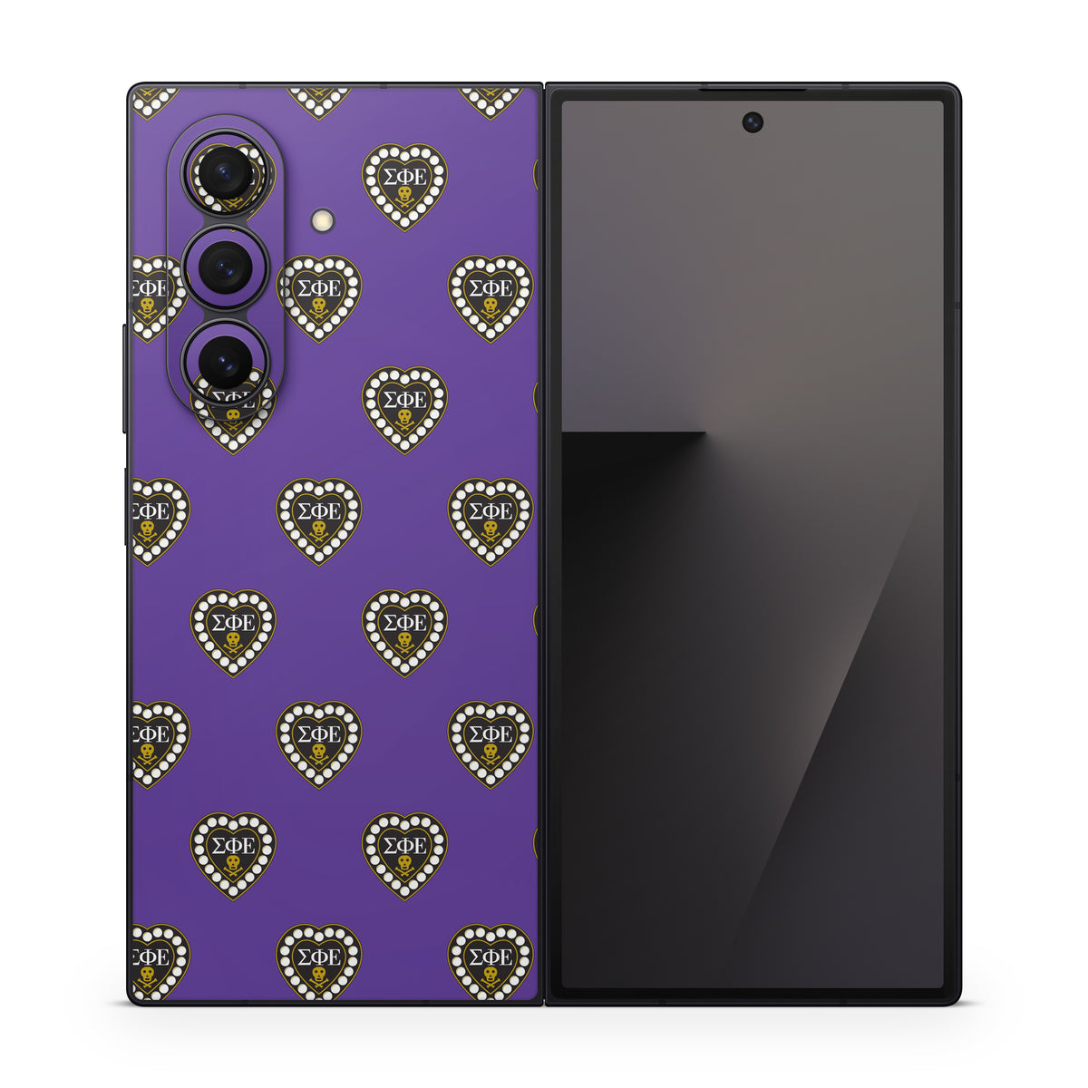 Sigma Phi Epsilon Badge Pattern Purple - Samsung Galaxy Z Fold7 Skin