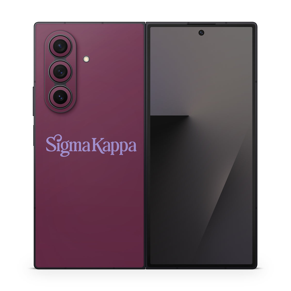 Sigma Kappa Primary Logo Legacy Lavender on Mary Maroon - Samsung Galaxy Z Fold7 Skin