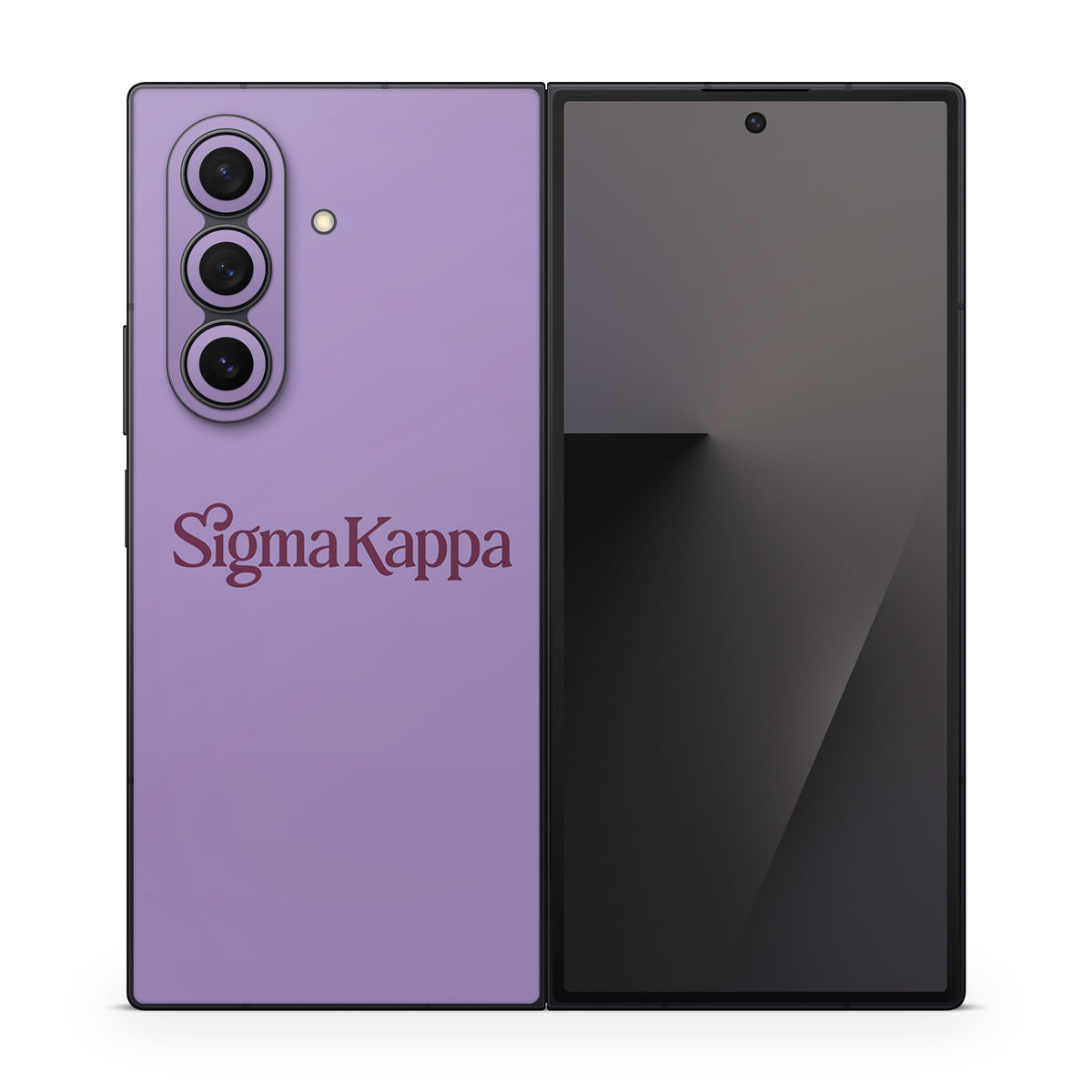Sigma Kappa Primary Logo Mary Maroon on Legacy Lavender - Samsung Galaxy Z Fold7 Skin