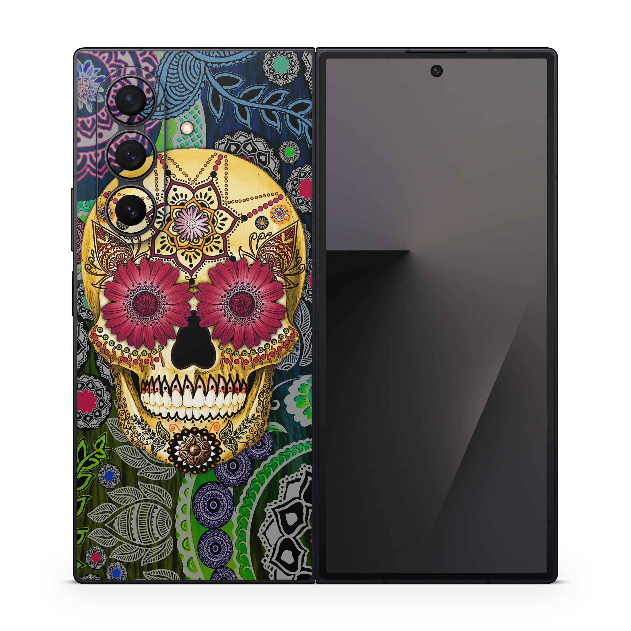 Sugar Skull Paisley - Samsung Galaxy Z Fold7 Skin