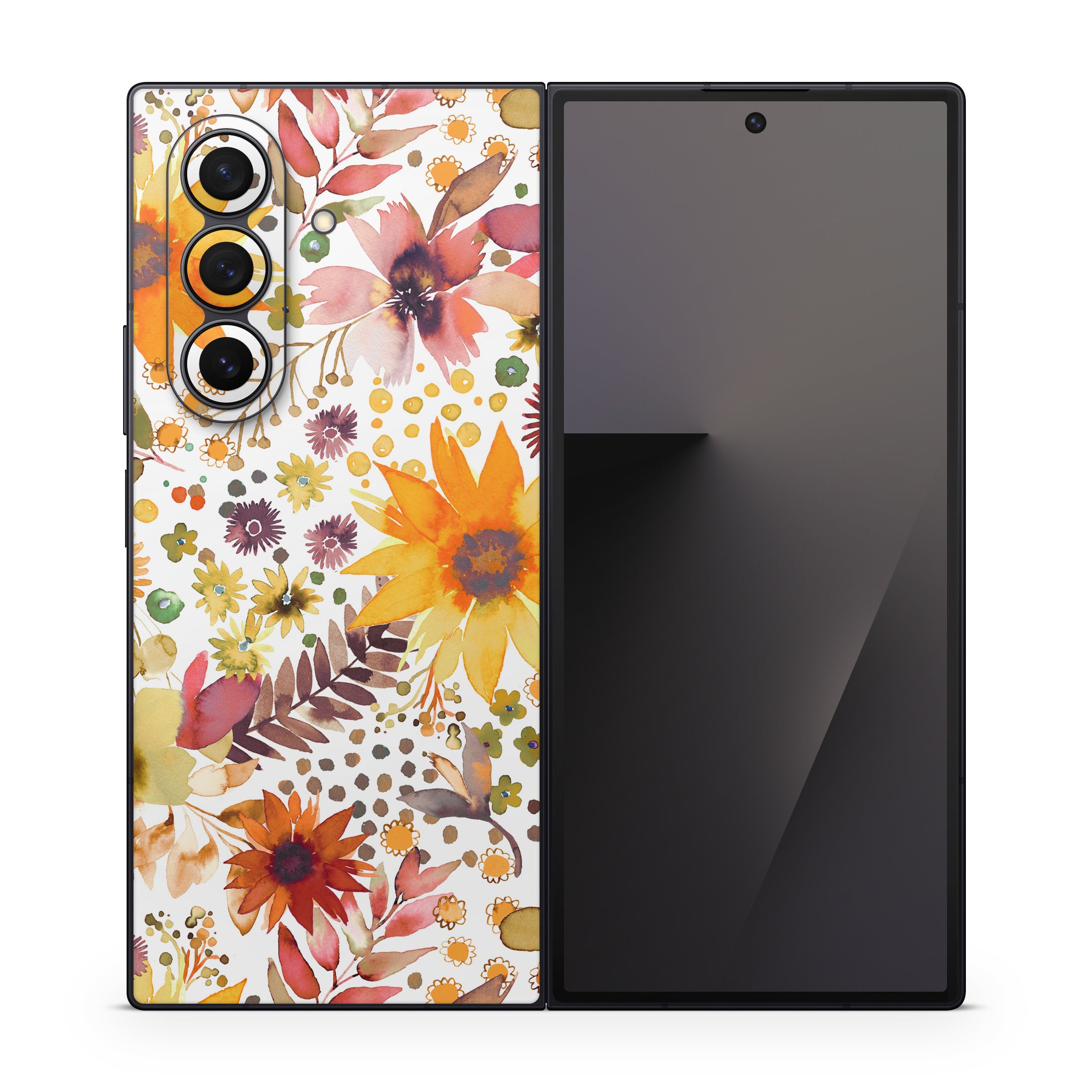 Summer Watercolor Sunflowers - Samsung Galaxy Z Fold7 Skin